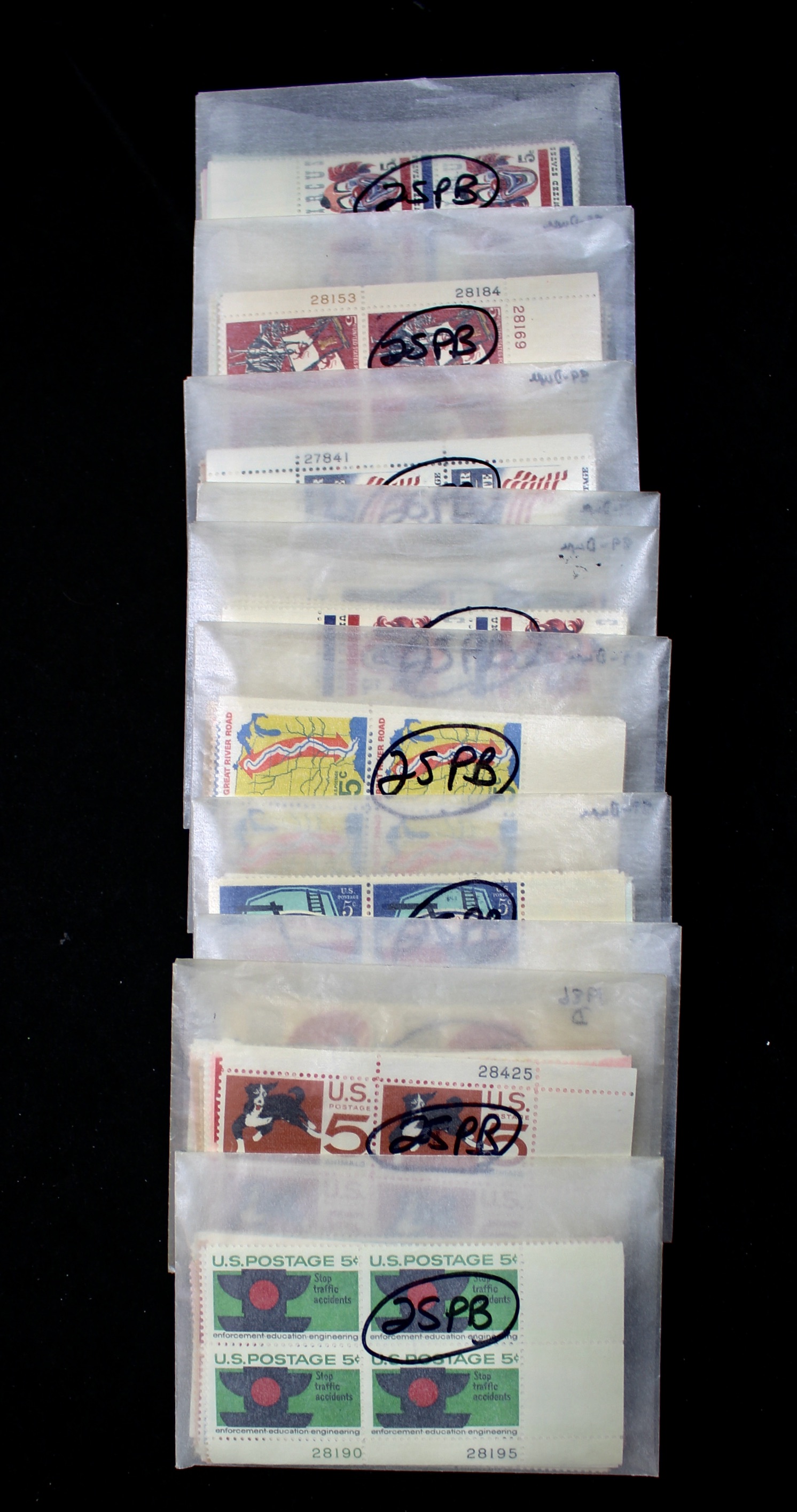 1000 U.S. Postage Stamp Plate Blocks, 1940s to 1960s