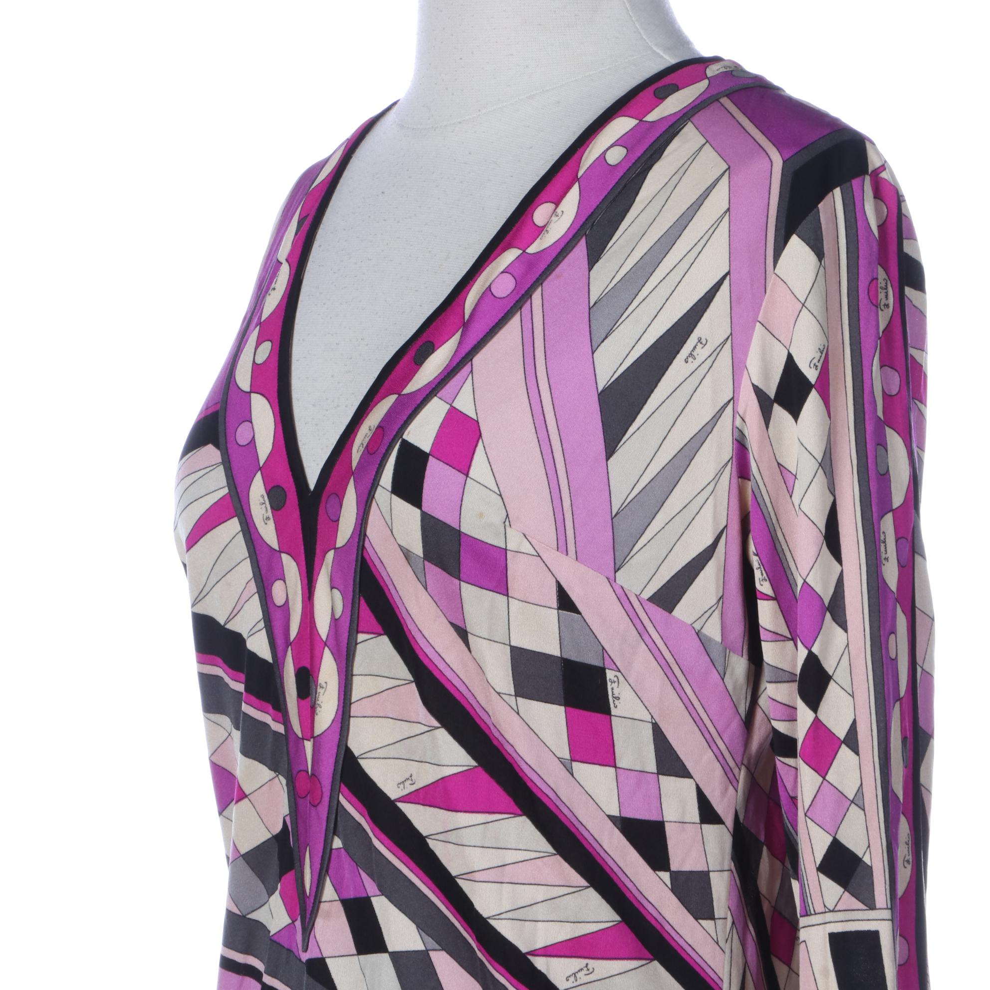 Vintage Emilio Pucci for Lord & Taylor Long Skirt and V-Neck Top in Silk Jersey