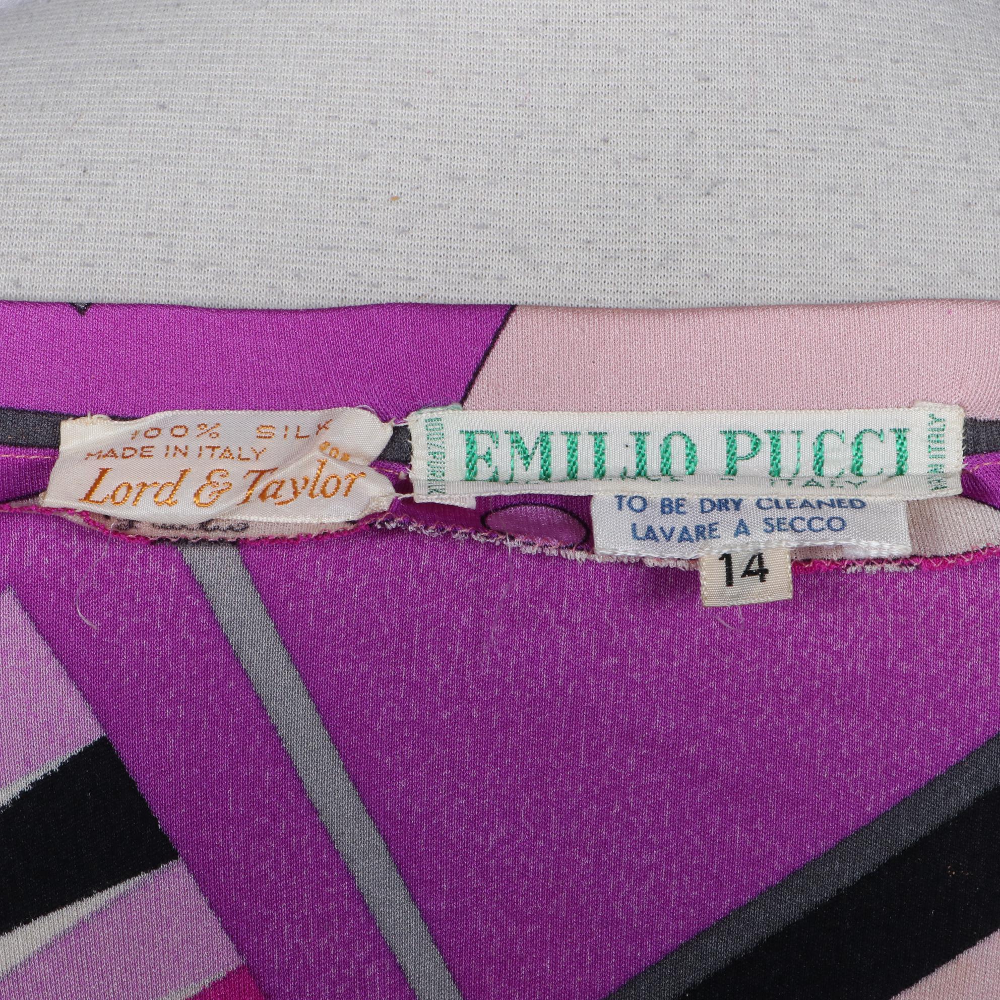 Vintage Emilio Pucci for Lord & Taylor Long Skirt and V-Neck Top in Silk Jersey