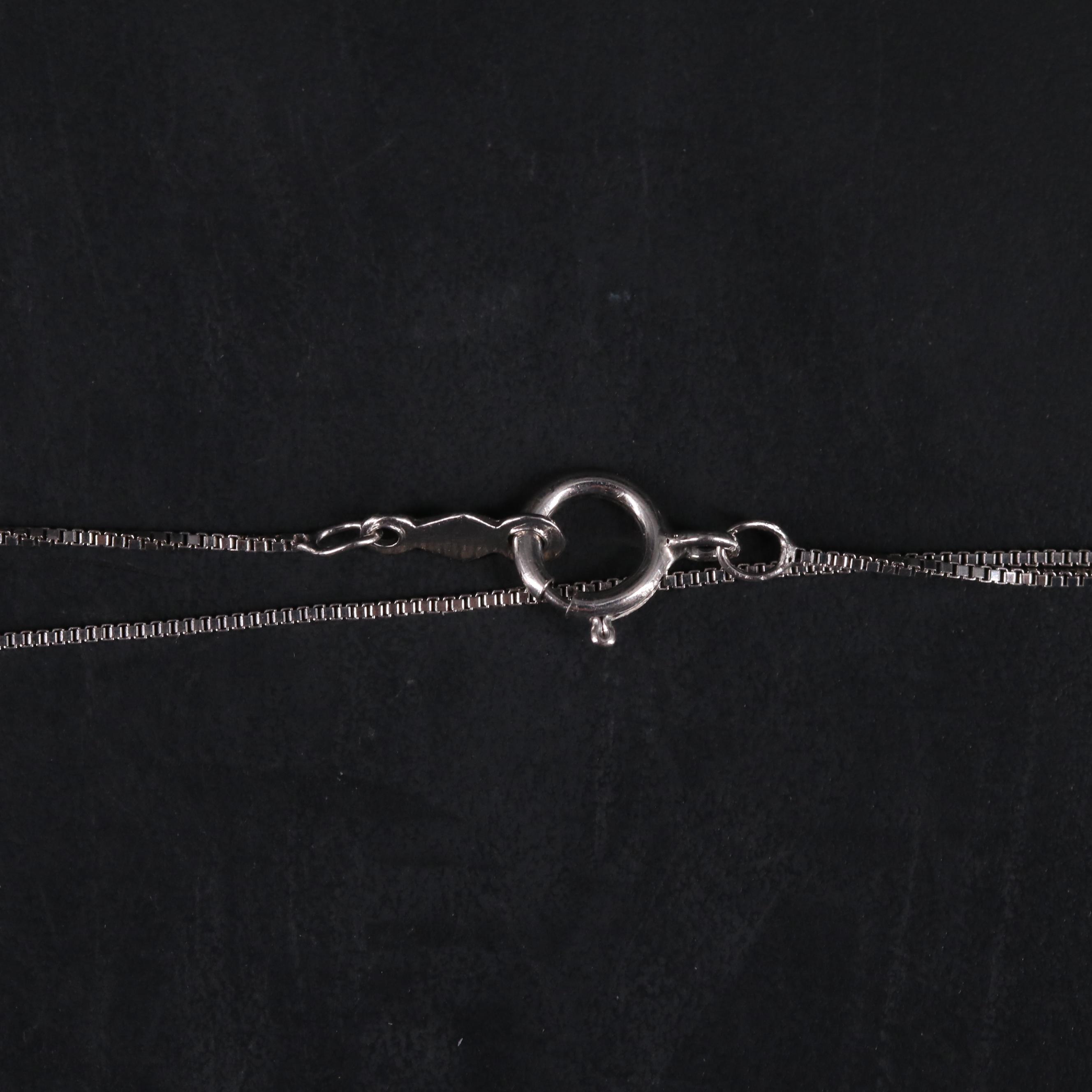 Sterling Silver Opal and White Sapphire Pendant Necklace