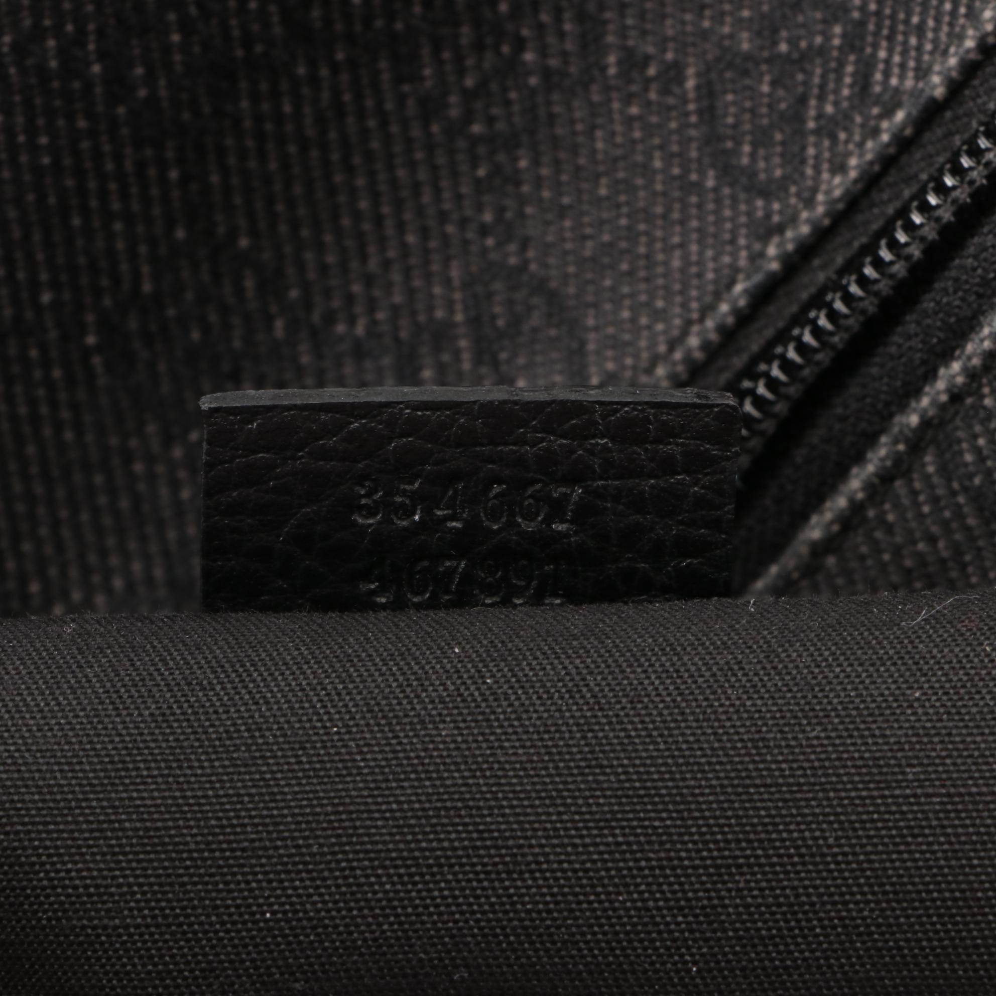 Gucci Backpack in Black GG Canvas with Leather Trim