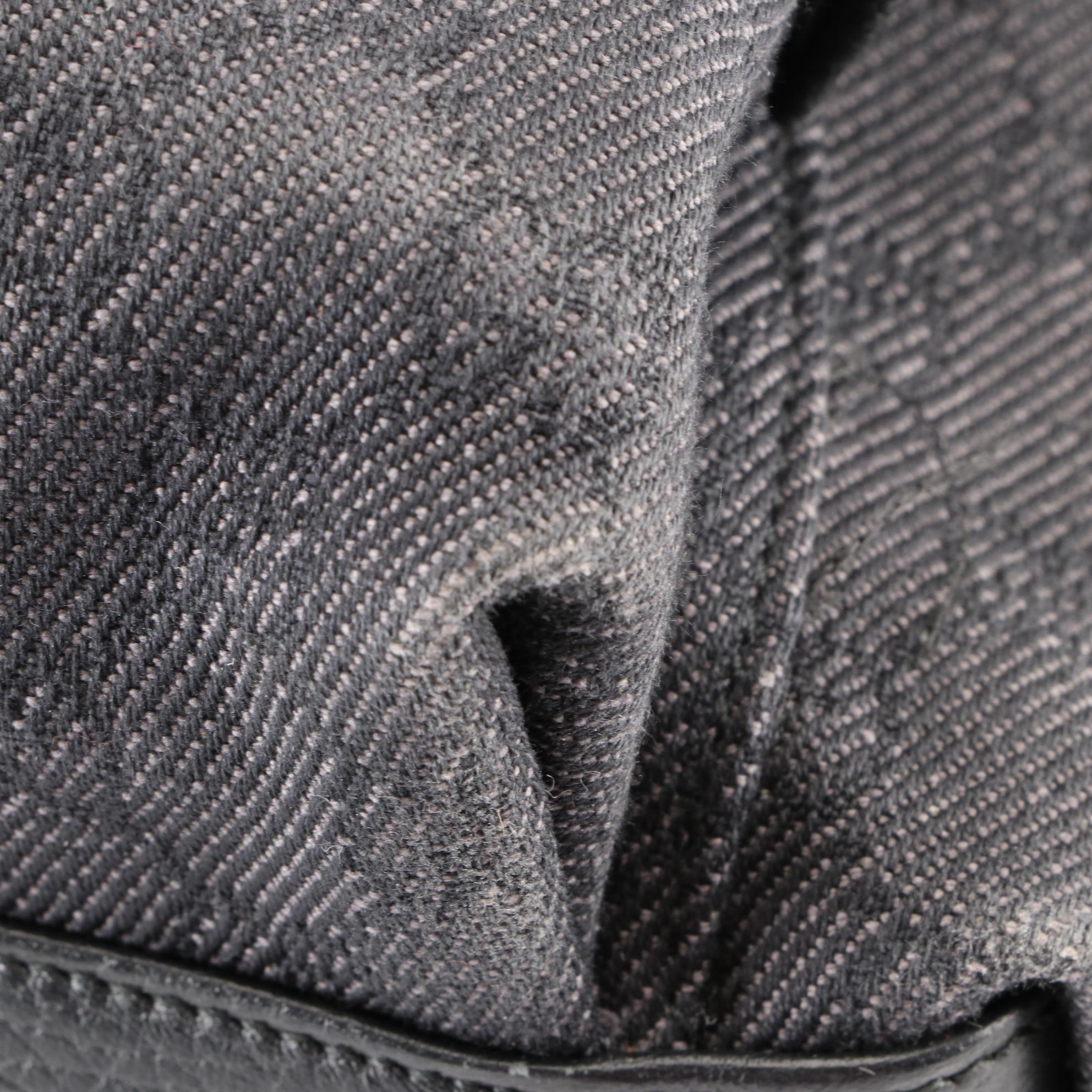 Gucci Backpack in Black GG Canvas with Leather Trim