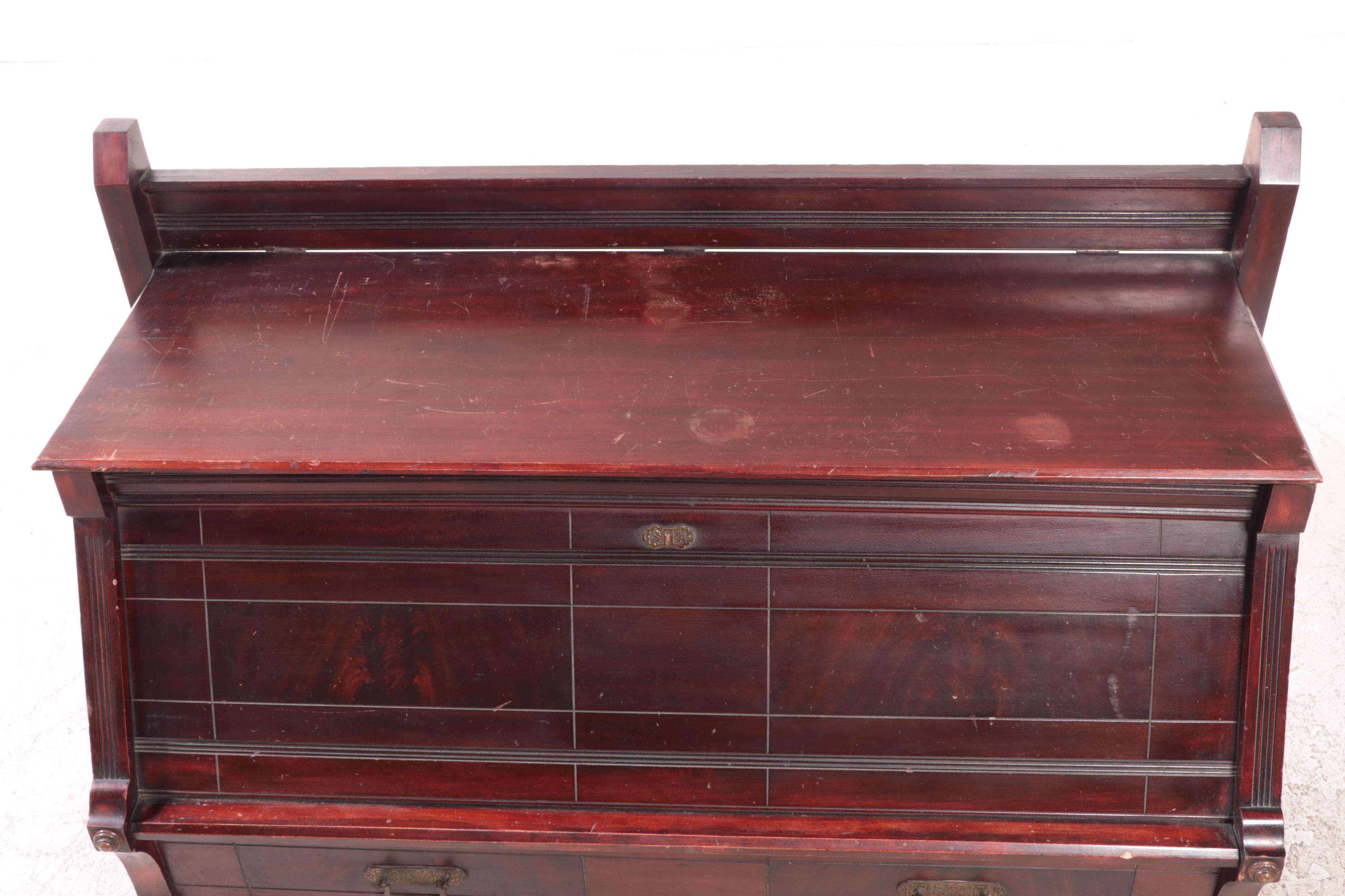 A.H. Andrews Victorian Eastlake Birch "Murphy" Bed in 3/4 Size