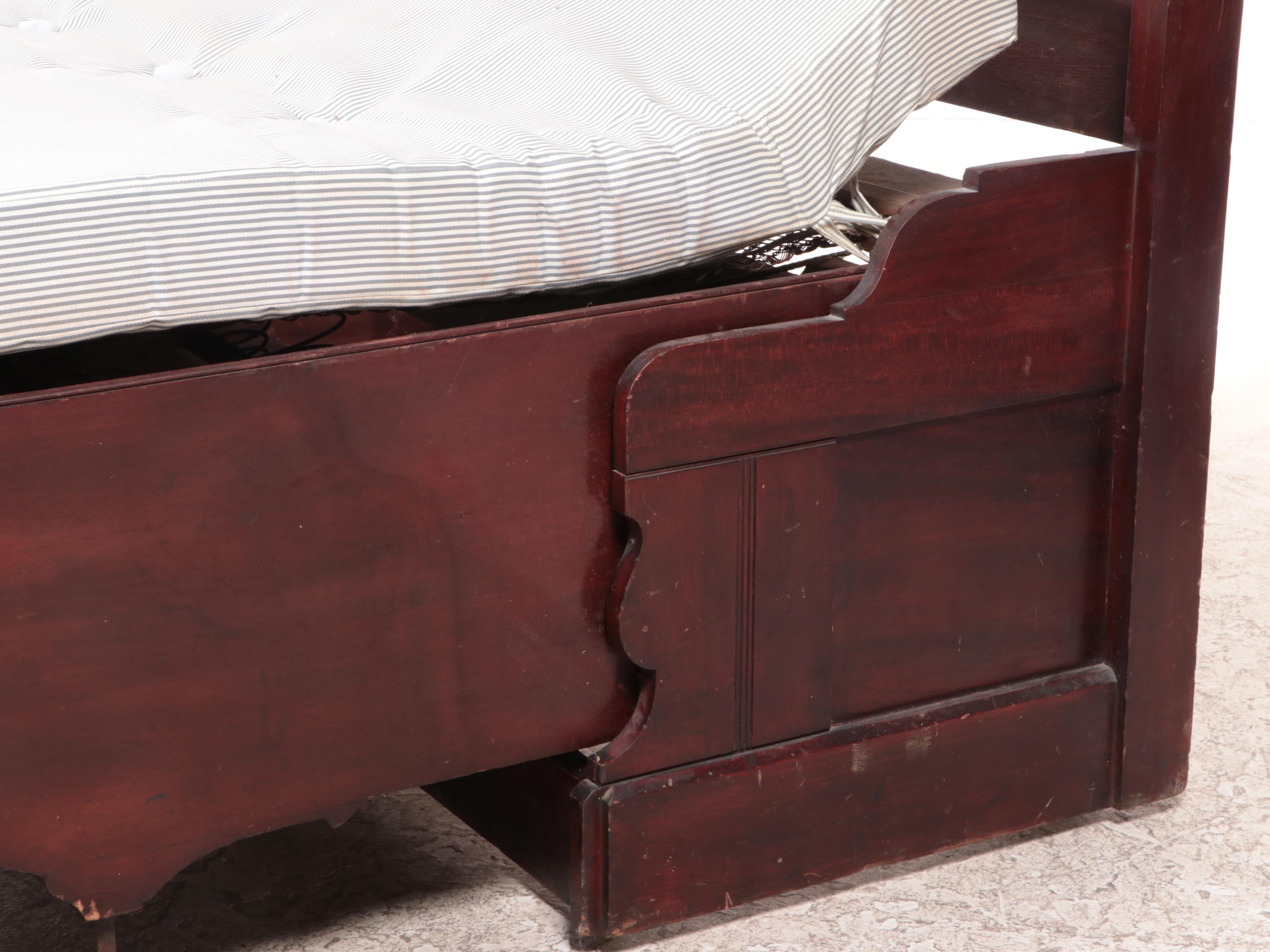 A.H. Andrews Victorian Eastlake Birch "Murphy" Bed in 3/4 Size