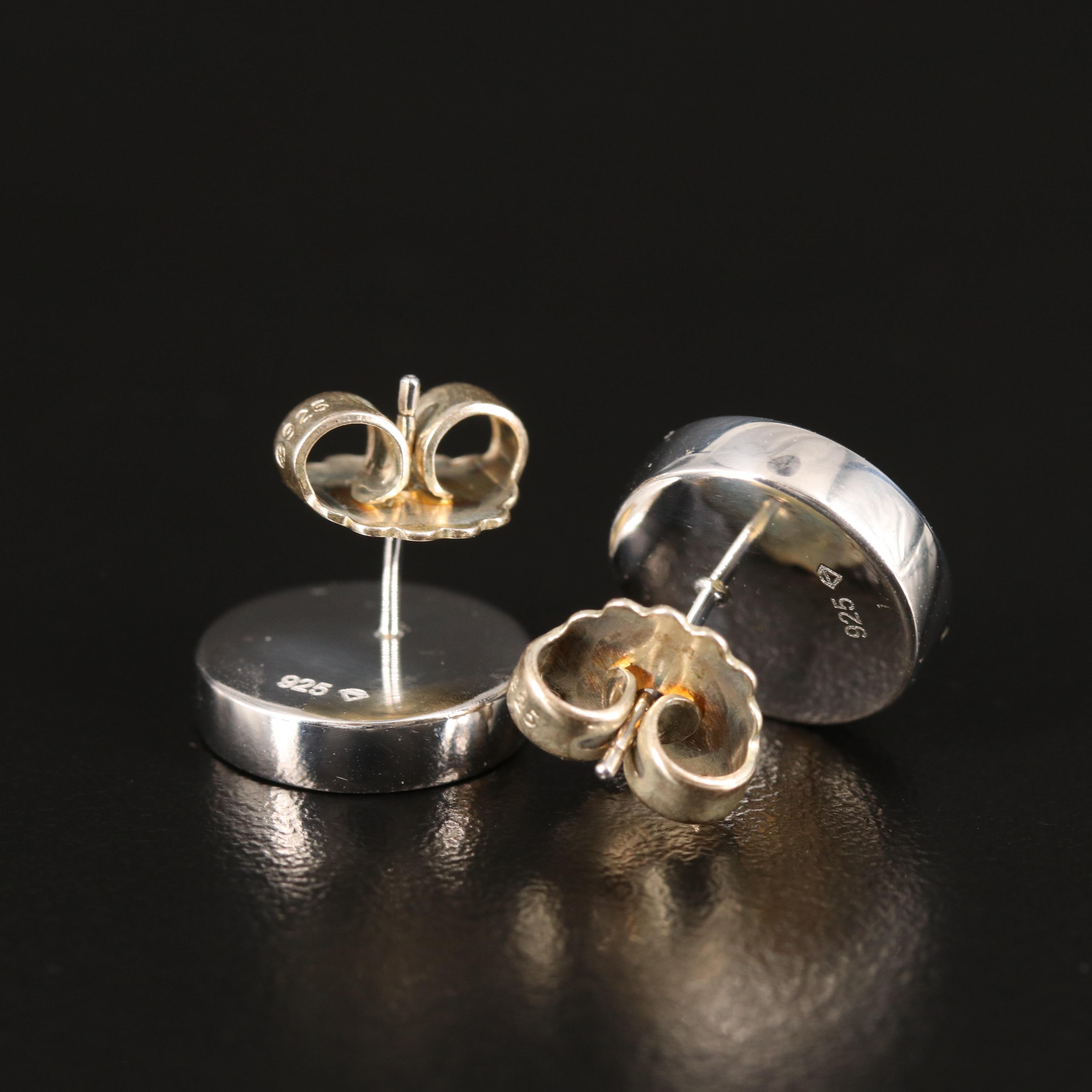 Sterling Quartz Stud Earrings
