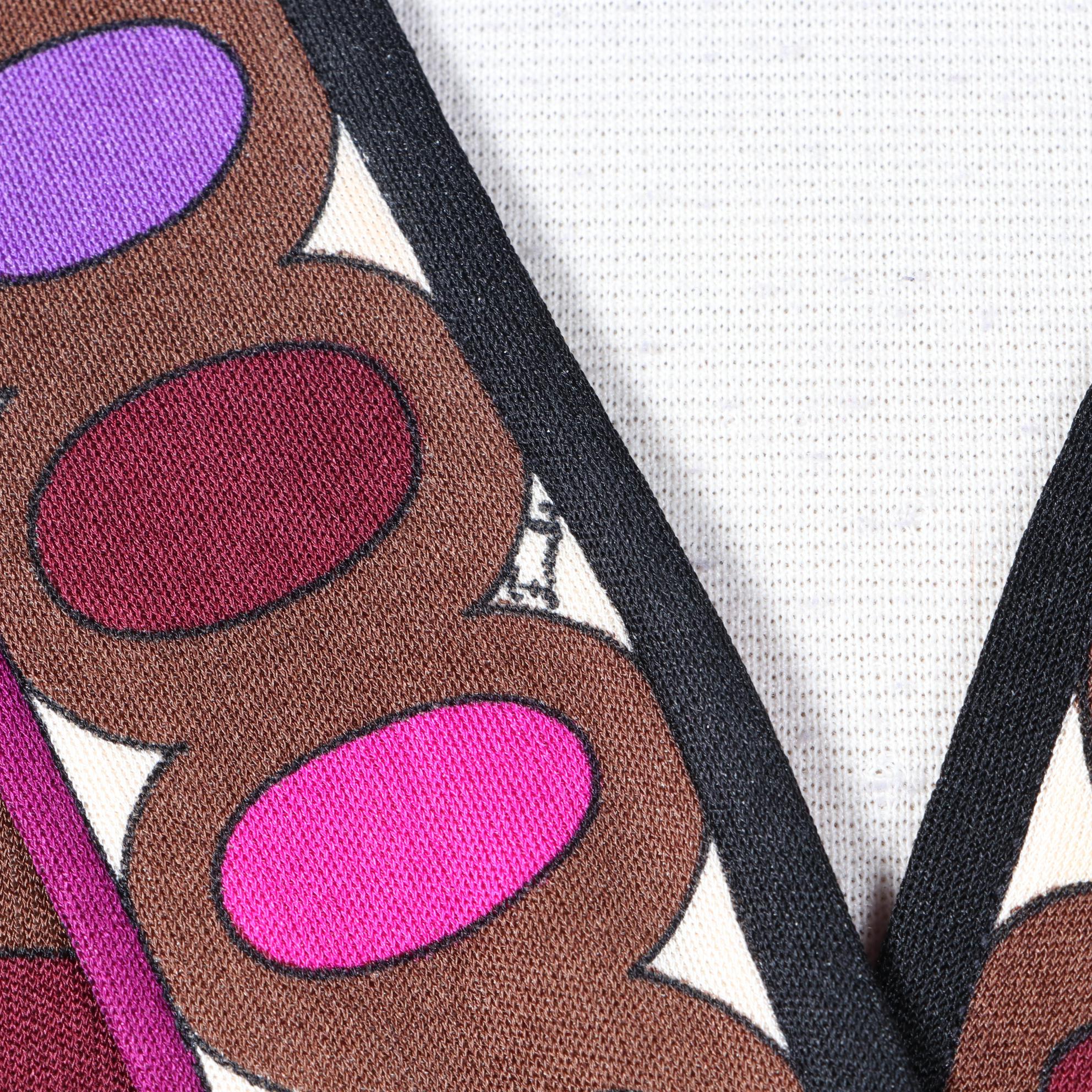 Vintage Emilio Pucci Dress with Print Bodice and Solid Skirt in Silk Jersey