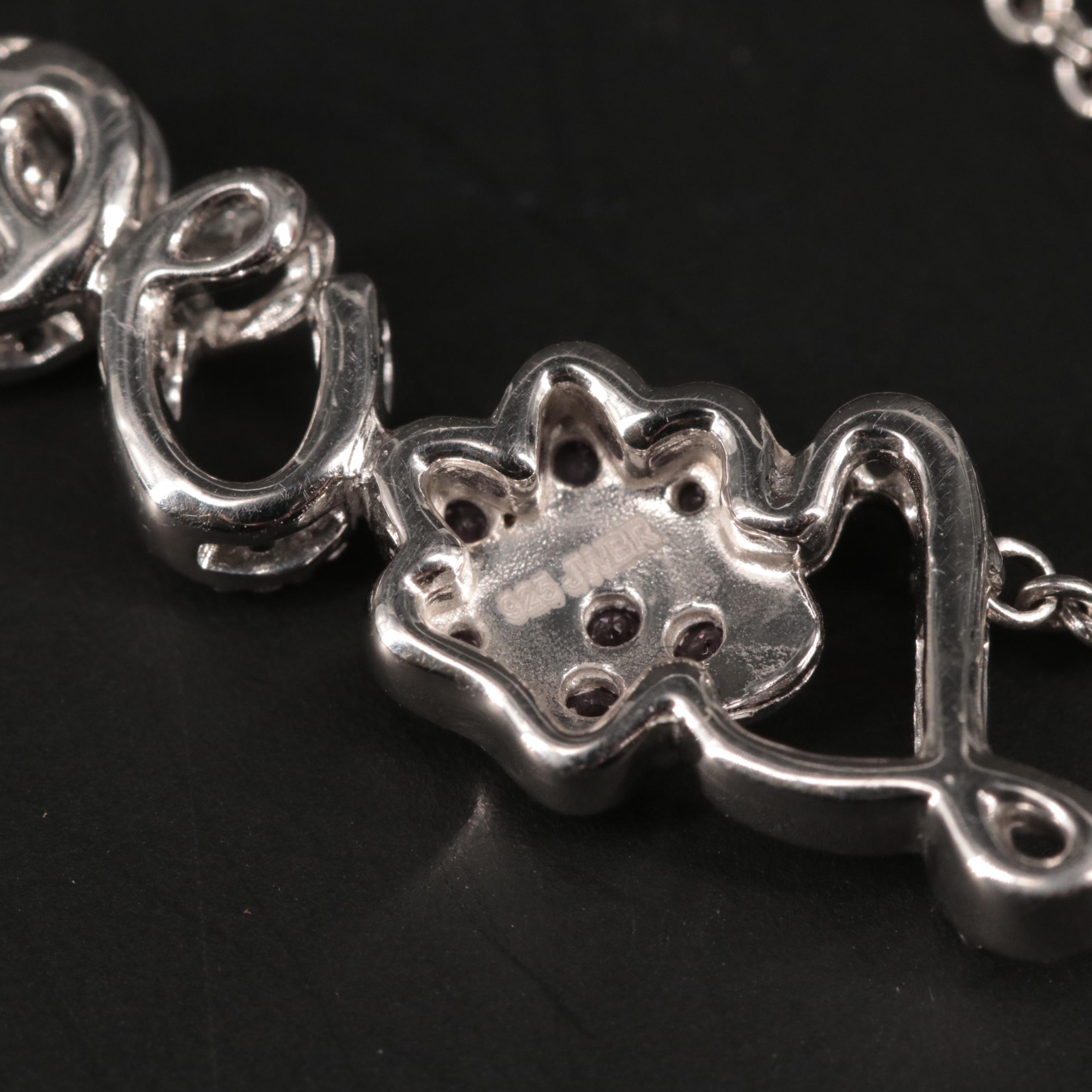 Sterling Silver Sapphire "Love" Necklace