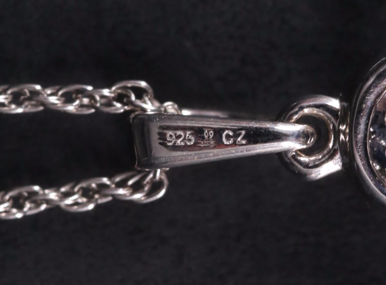 Sterling Silver Ruby and Cubic Zirconia Key Pendant with Stud Earrings