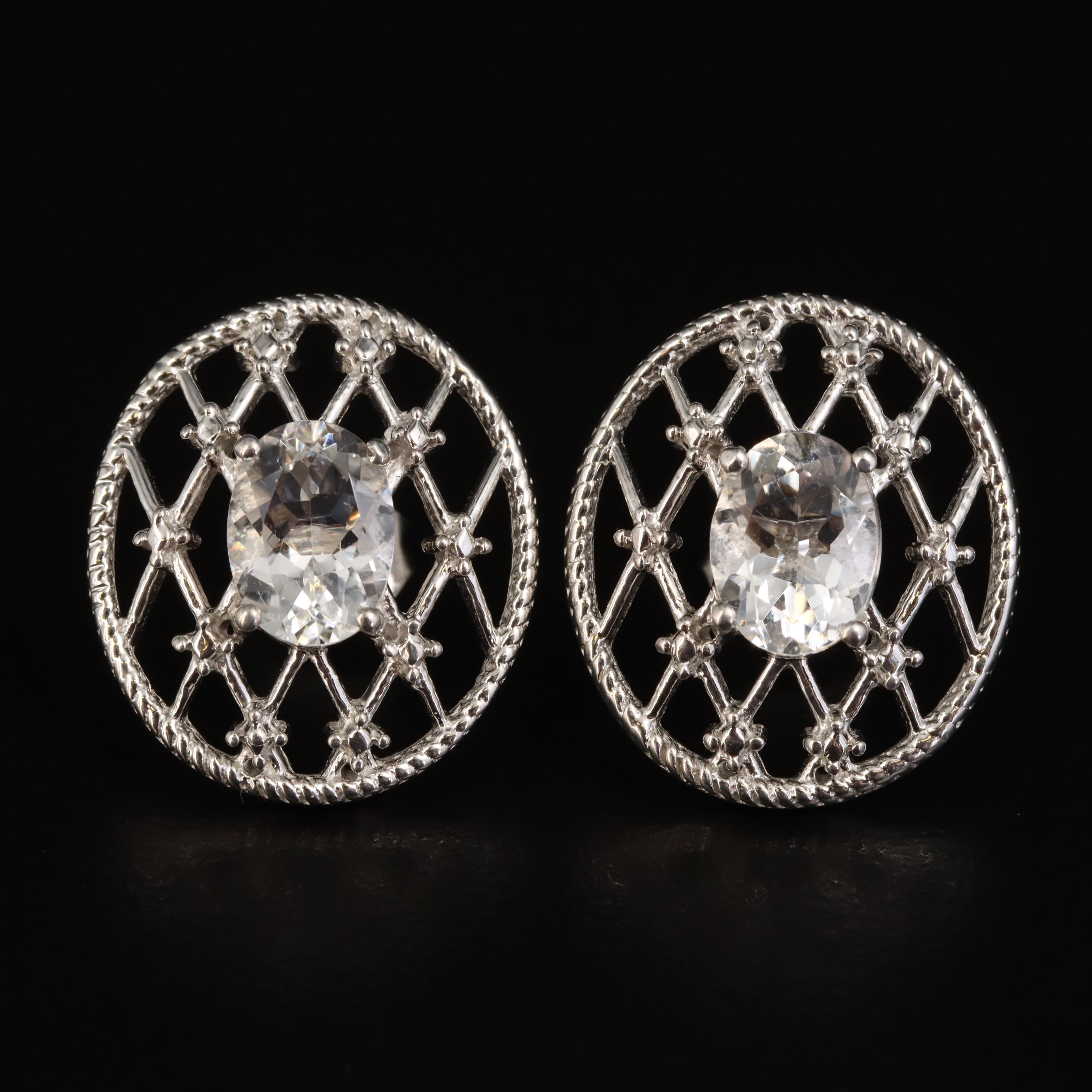 Sterling Petalite Openwork Earrings