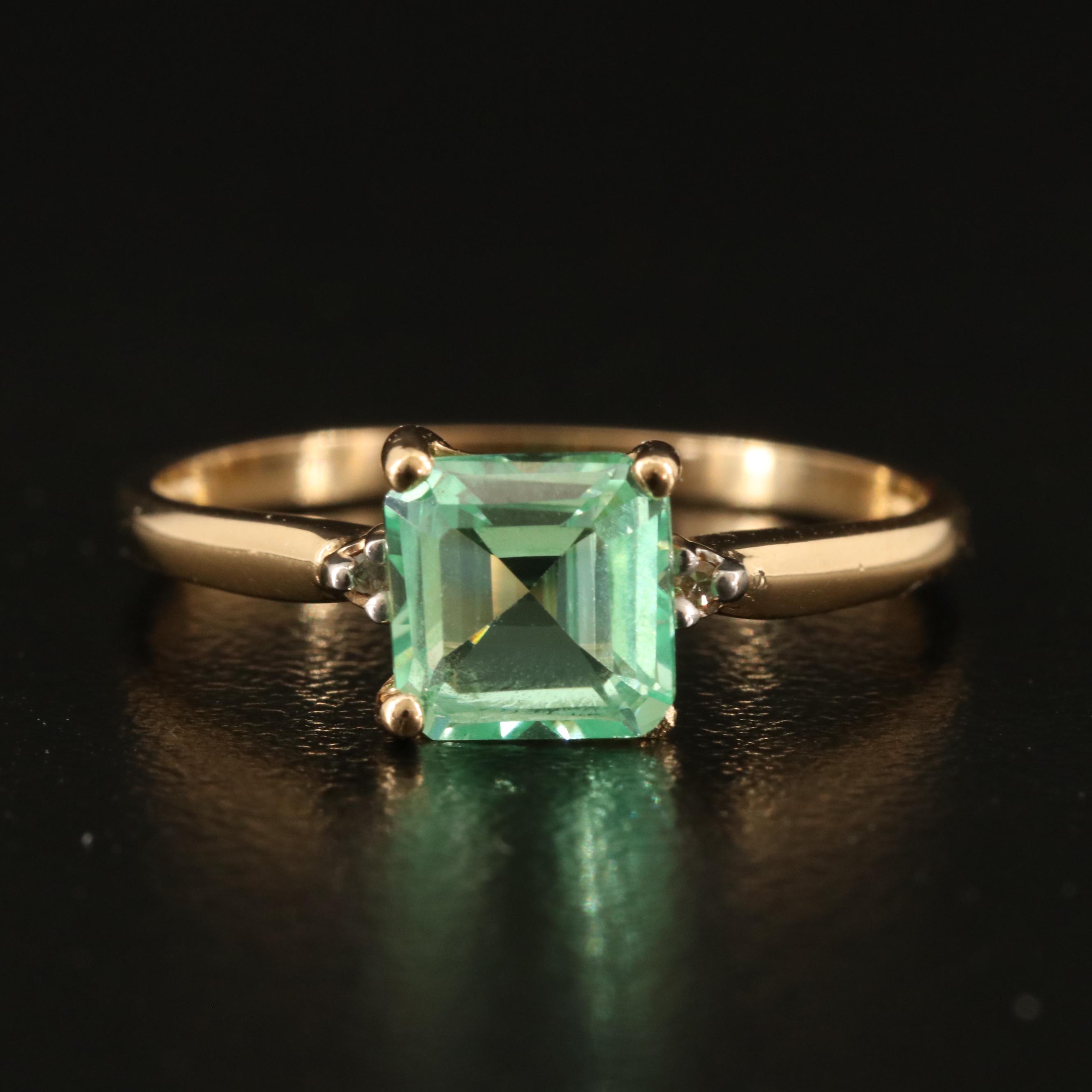 10K Sapphire and Diamond Ring