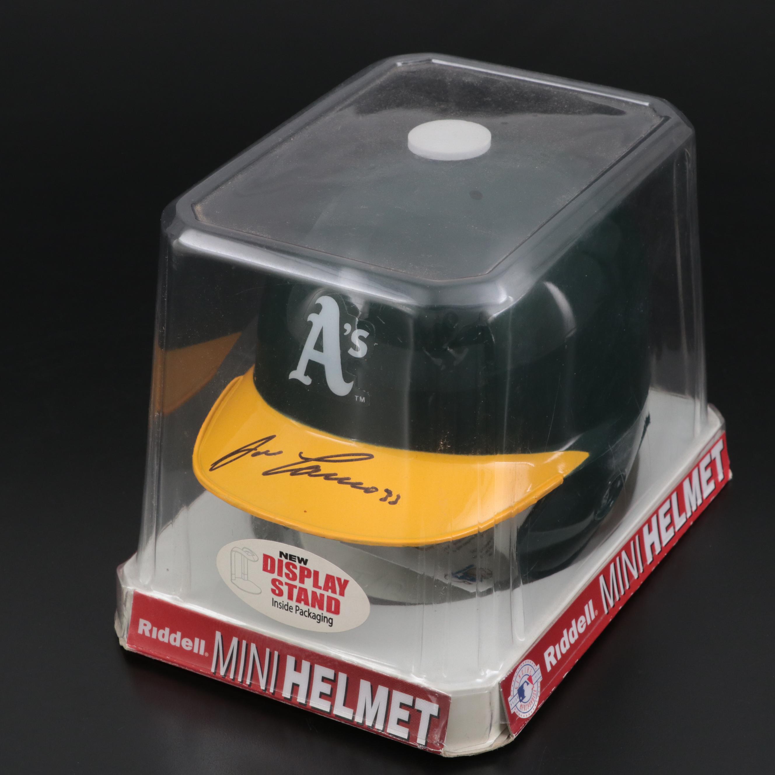 Oakland Athletics Jose Canseco Signed Baseball Jersey, Mini Riddell Helmet