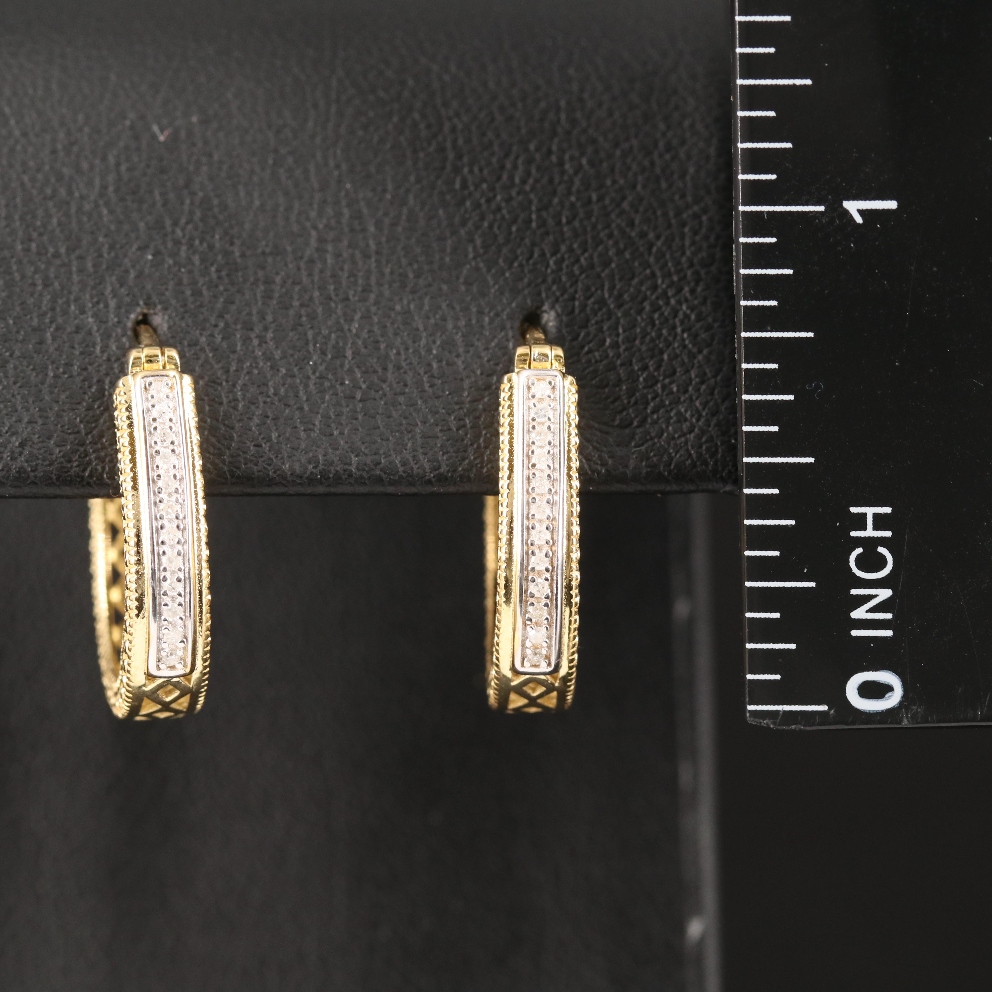 Diamond Hoop Earrings in Sterling