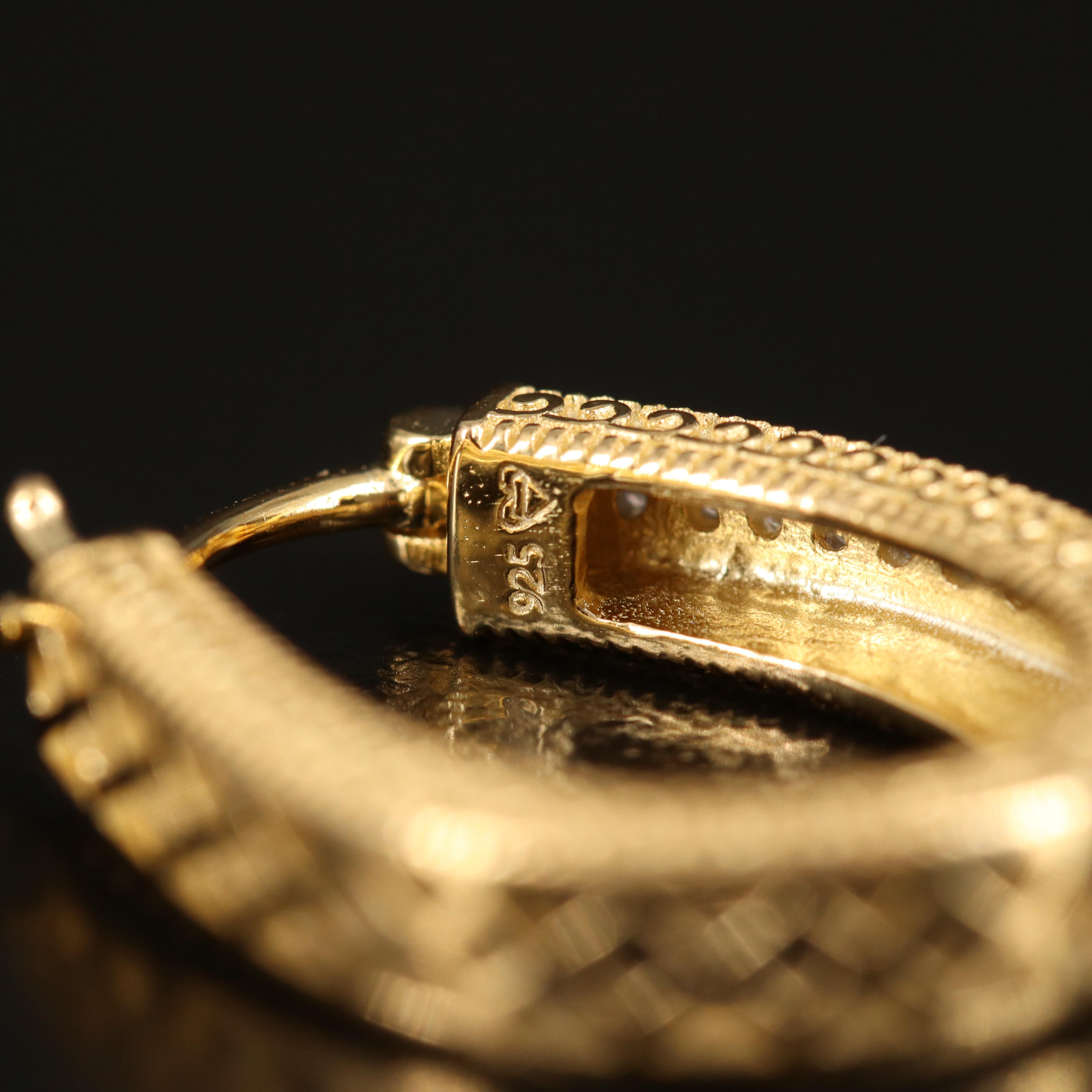 Diamond Hoop Earrings in Sterling