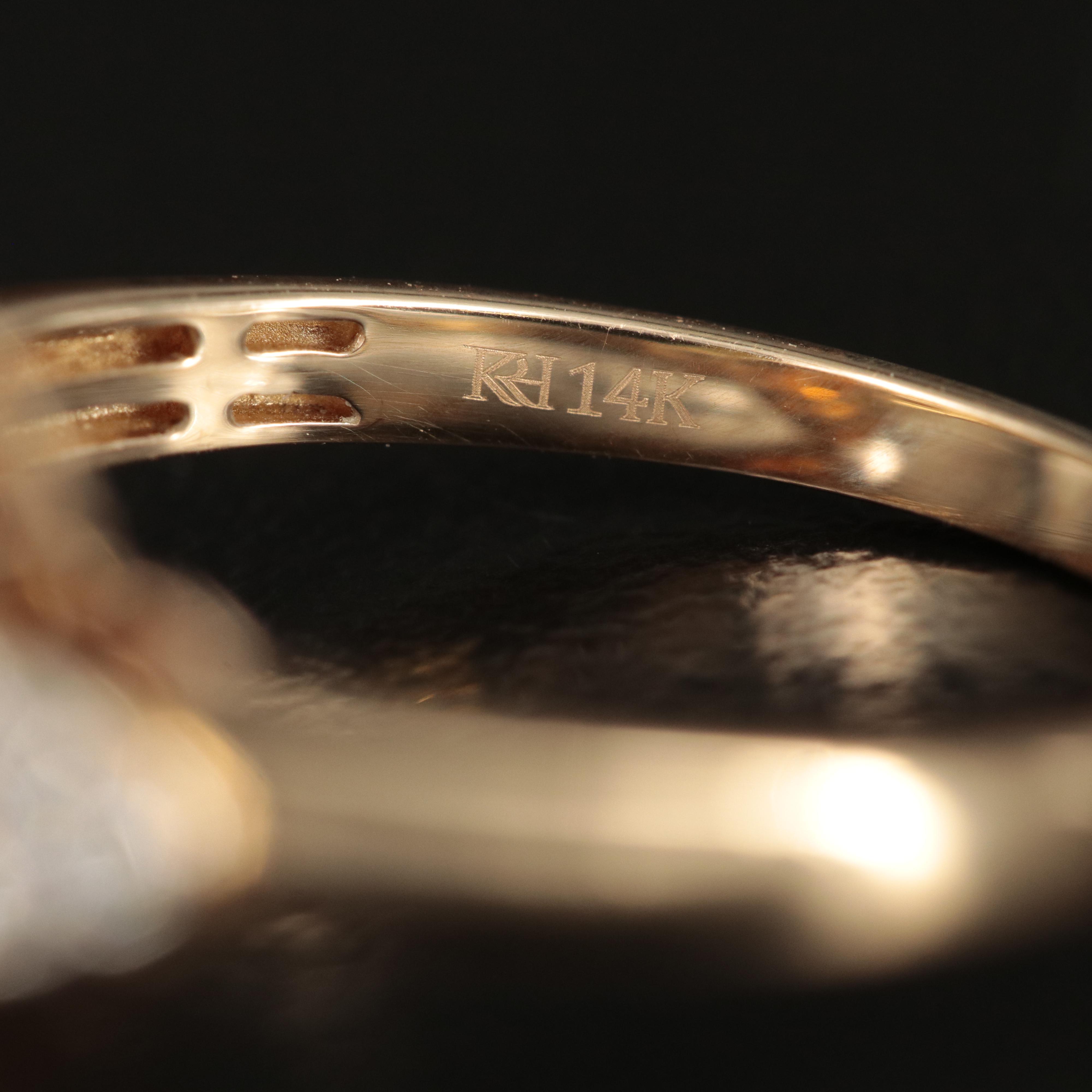 14K Fire Opal and Diamond Halo Ring