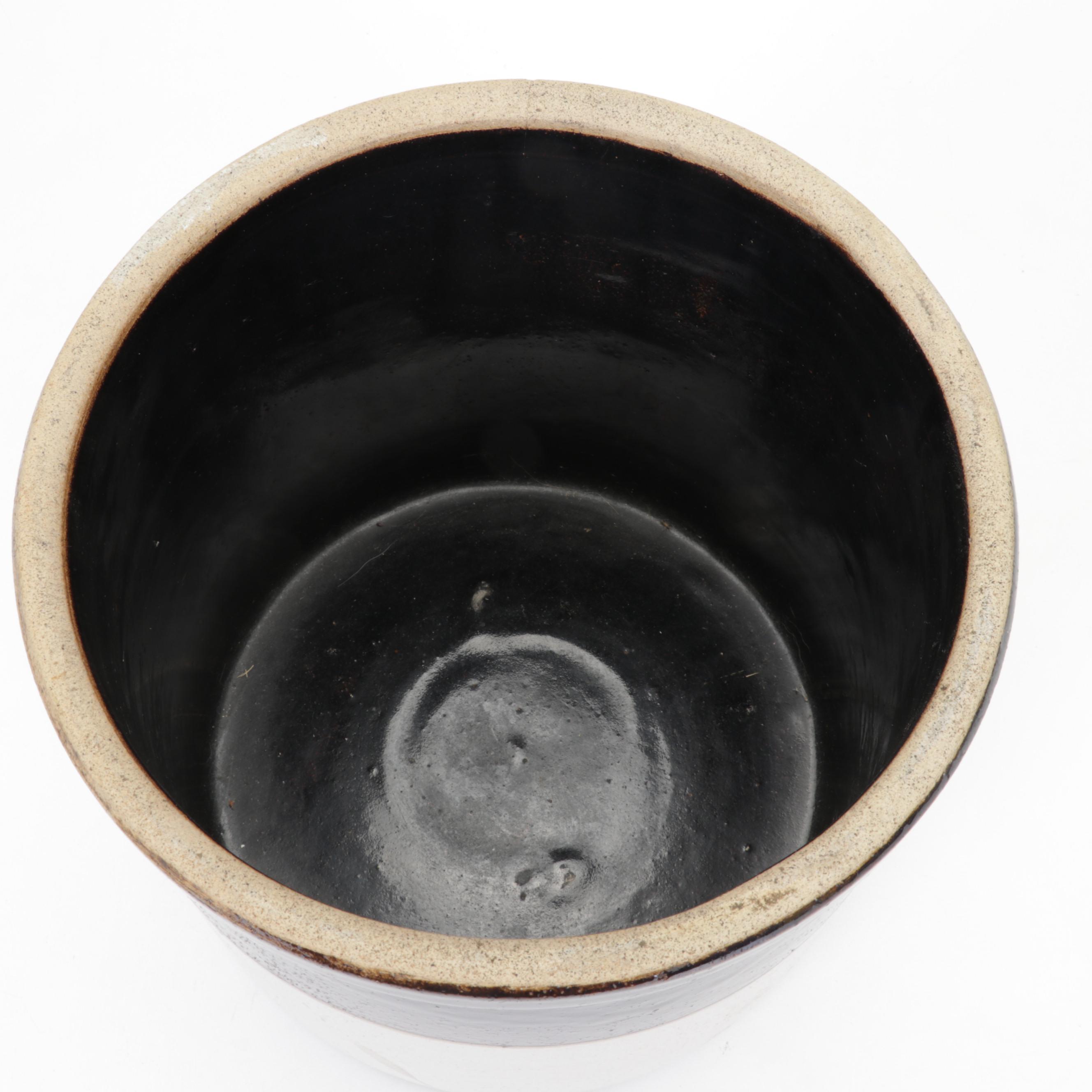 Two Tone 2 Gallon with Other 3 and 4 Gallon Stoneware Crocks, 20th Century