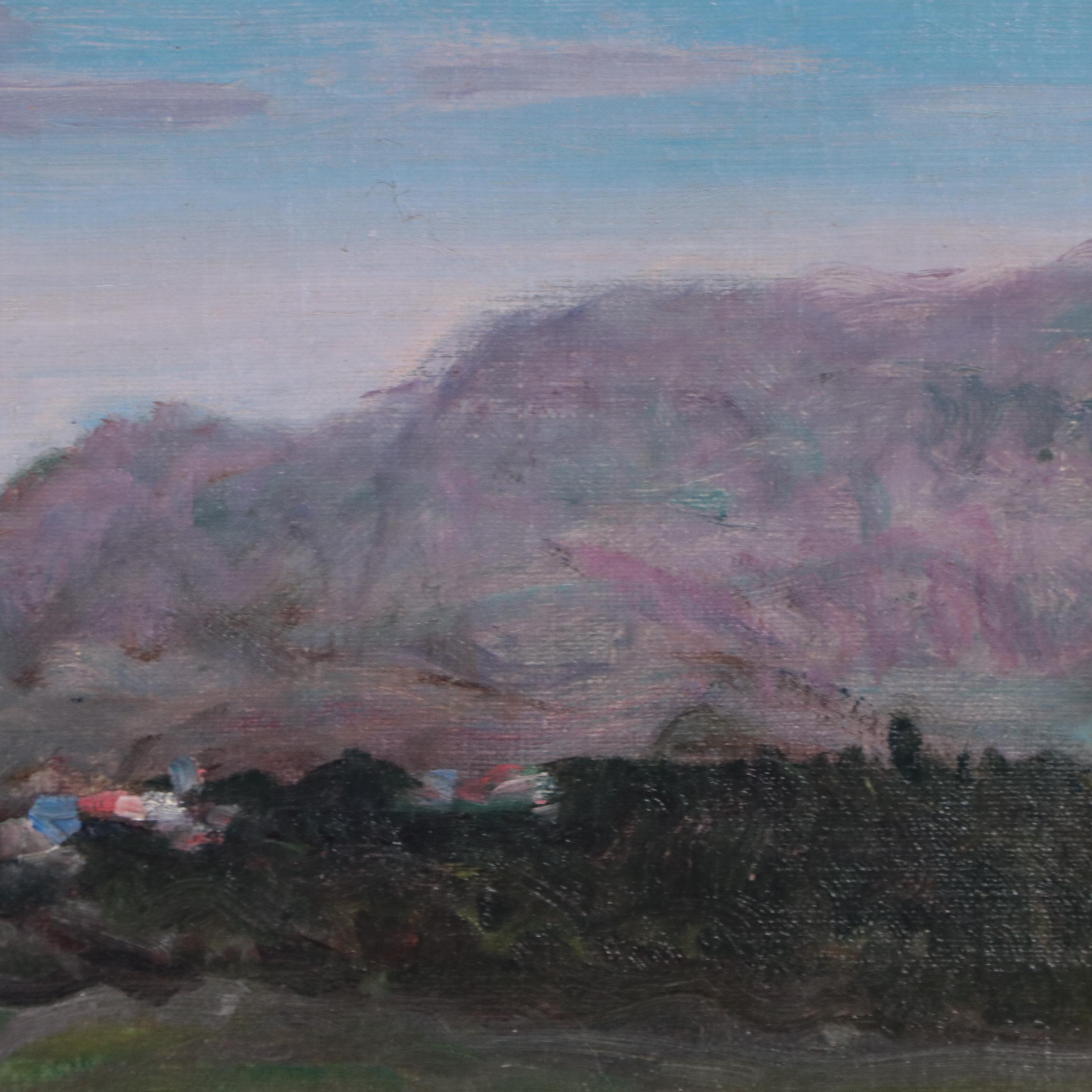 Lewis Henry Meakin Mountain Landscape Study Oil Painting