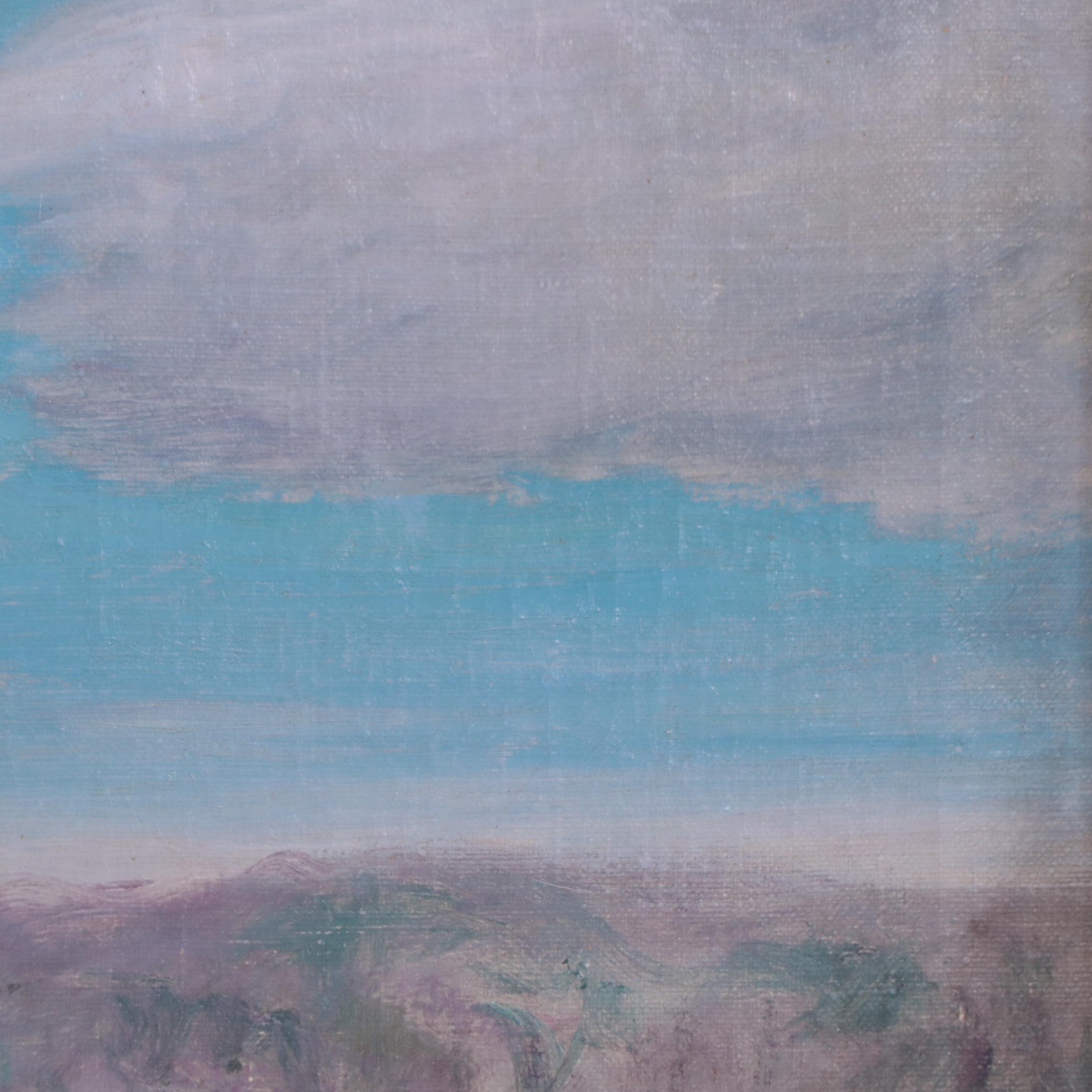 Lewis Henry Meakin Mountain Landscape Study Oil Painting