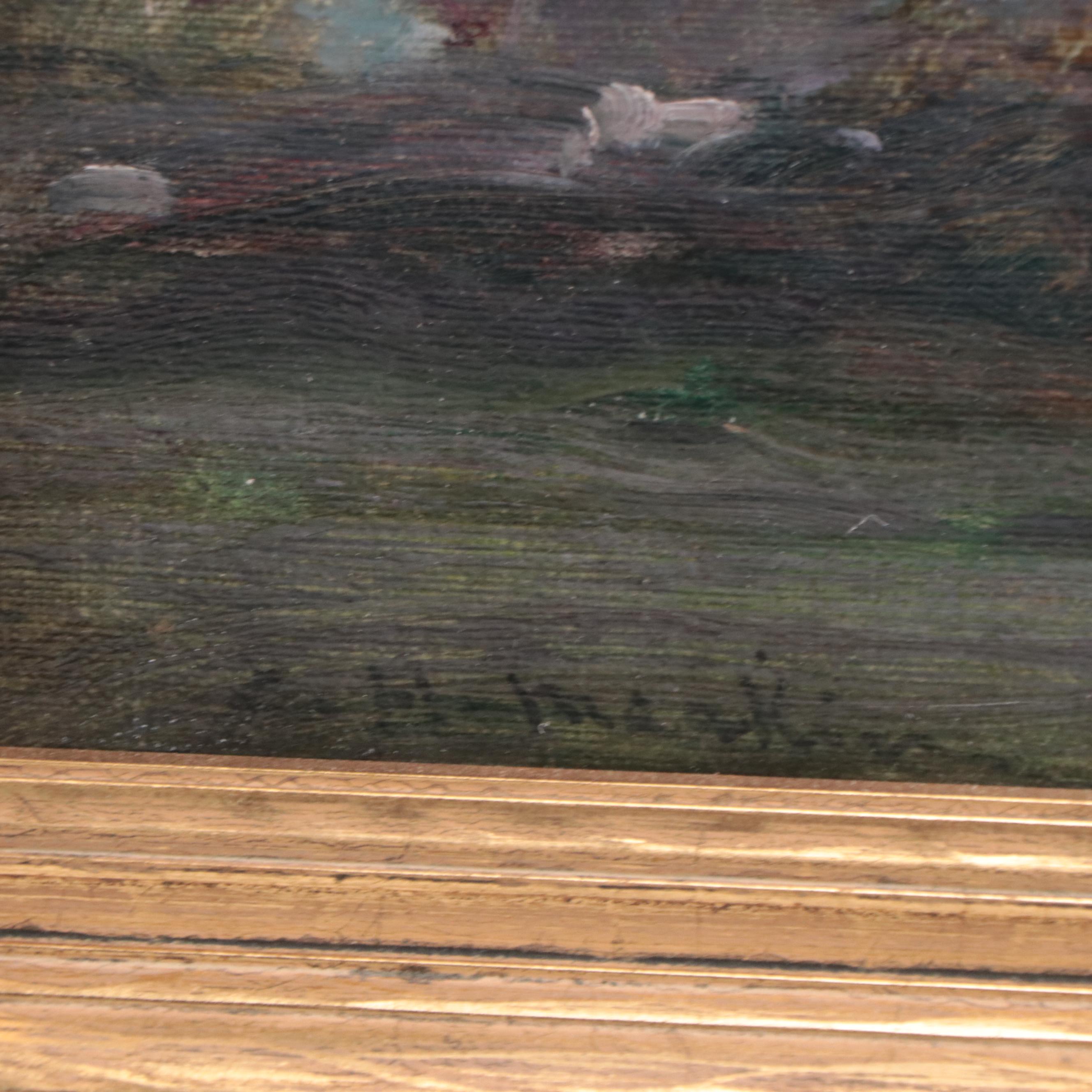 Lewis Henry Meakin Mountain Landscape Study Oil Painting