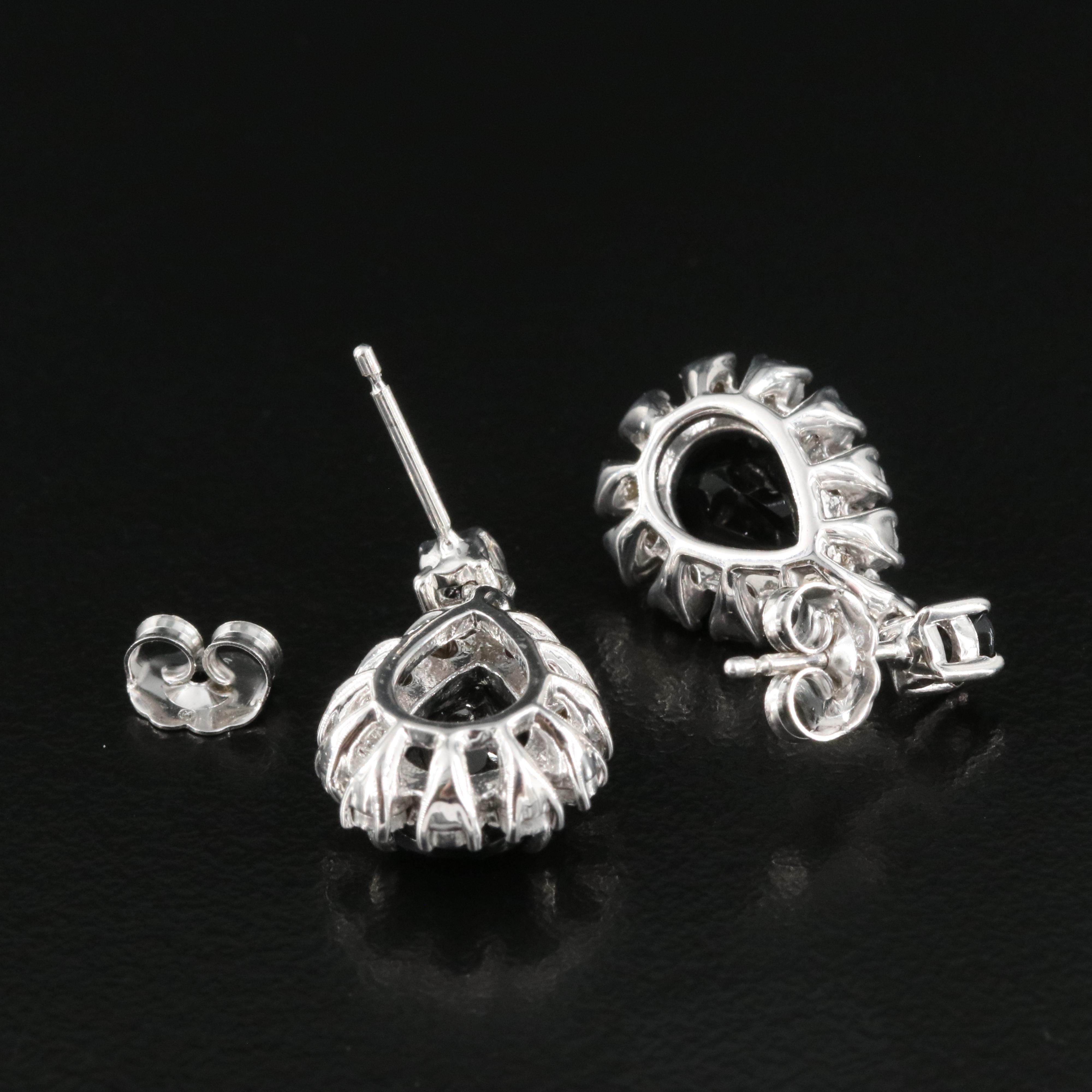 Sterling Black Onyx and Diamond Earrings