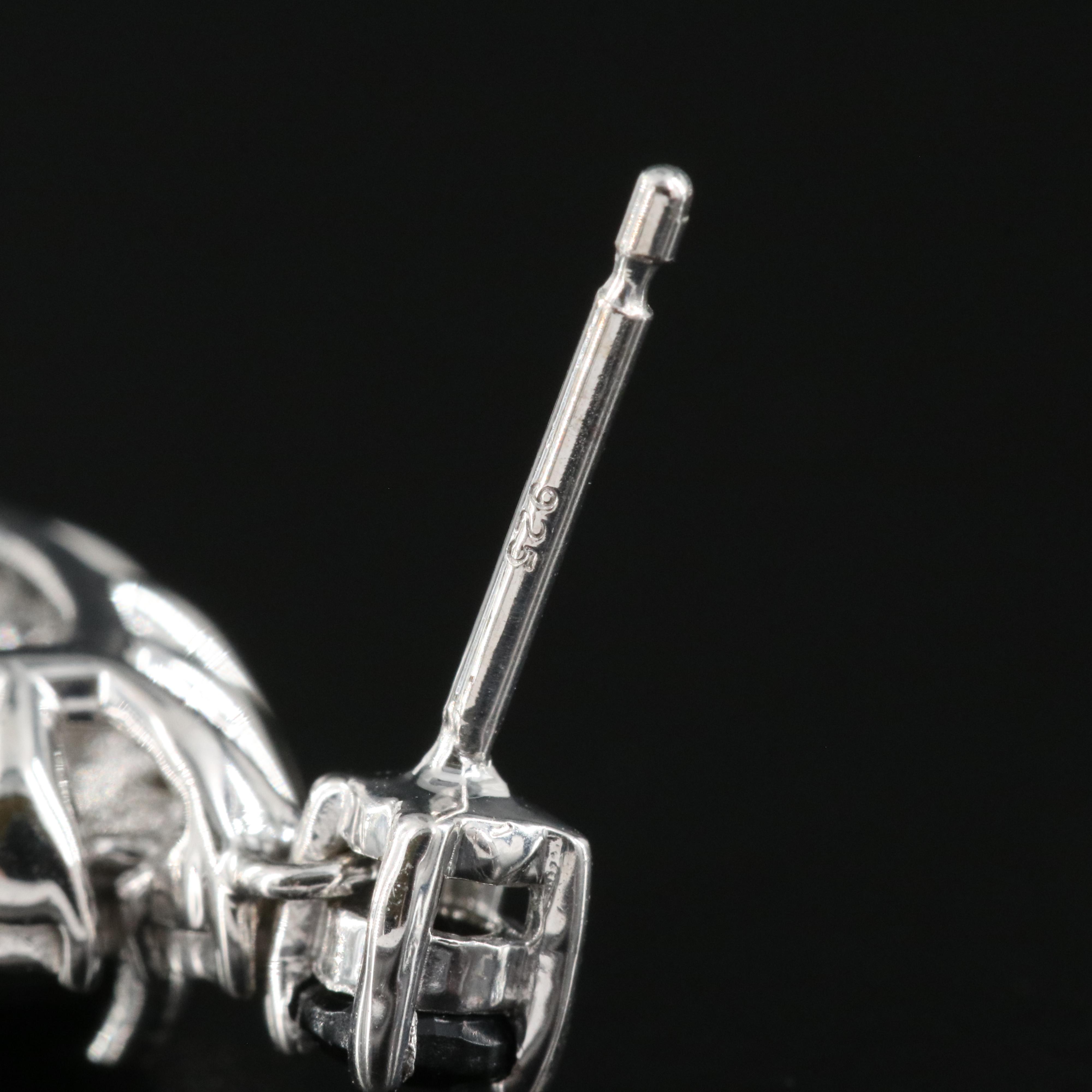 Sterling Black Onyx and Diamond Earrings