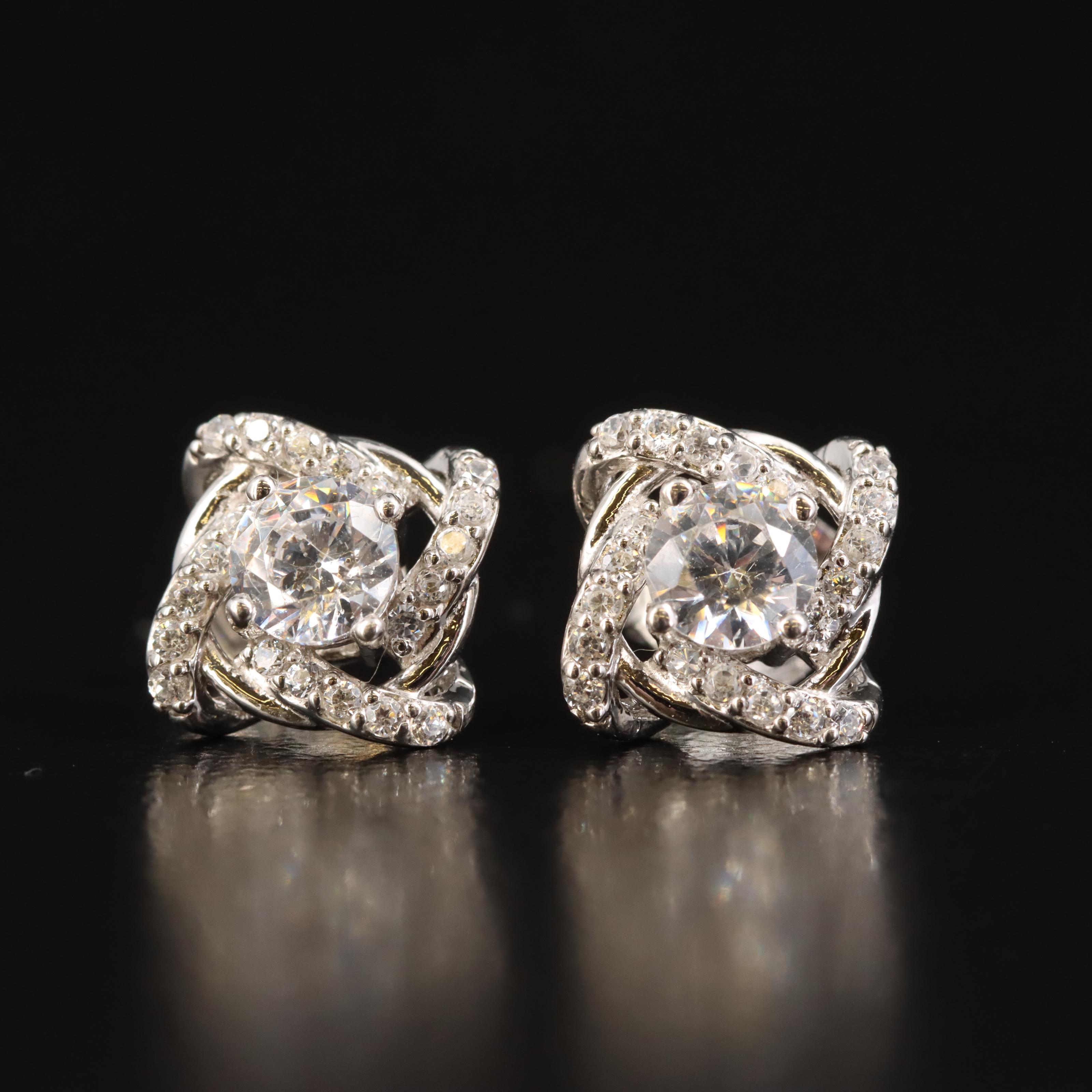 Sterling Cubic Zirconia Stud Earrings