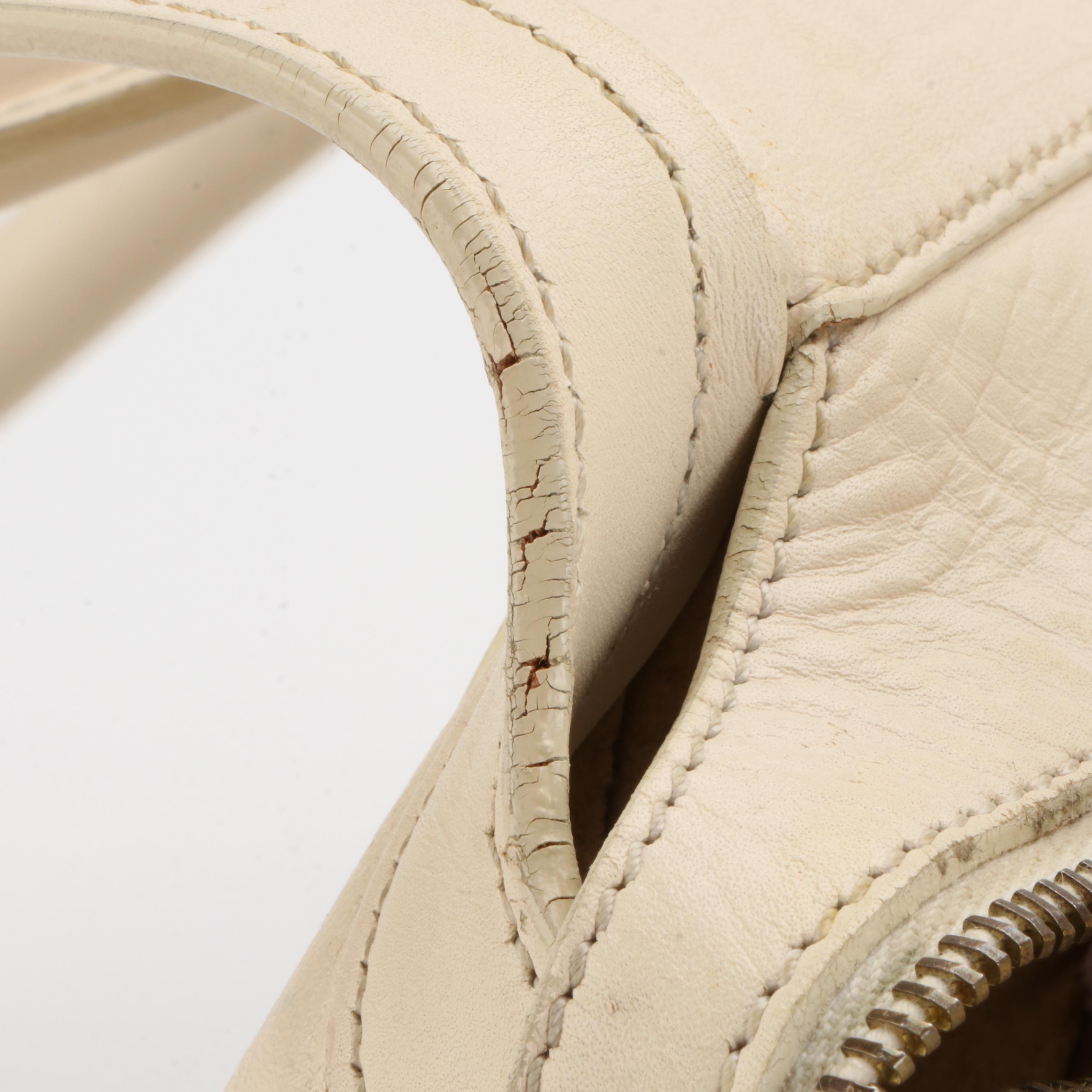 Jimmy Choo Loop-Handle Shoulder Bag in Ivory Calfskin Leather