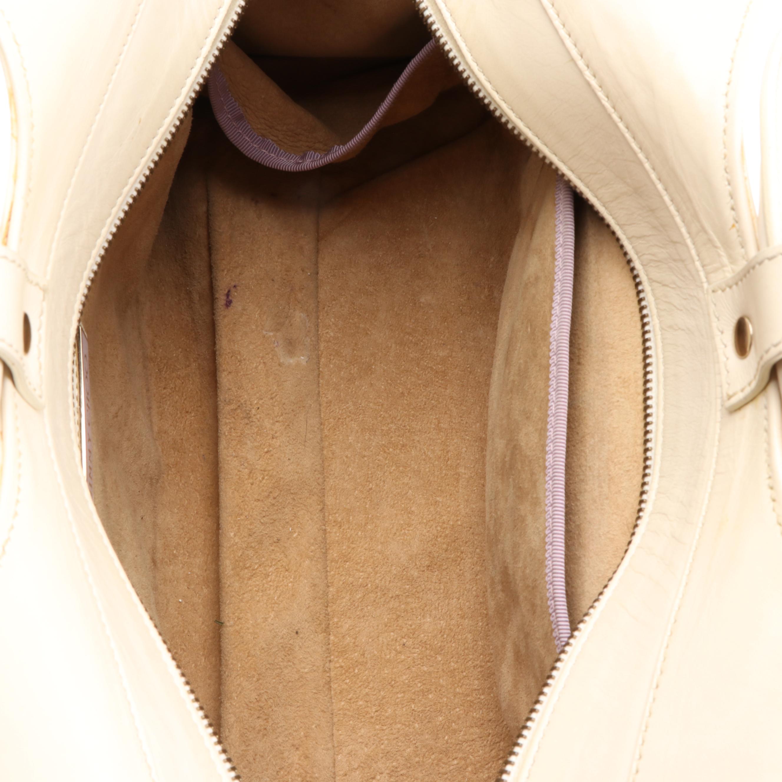 Jimmy Choo Loop-Handle Shoulder Bag in Ivory Calfskin Leather