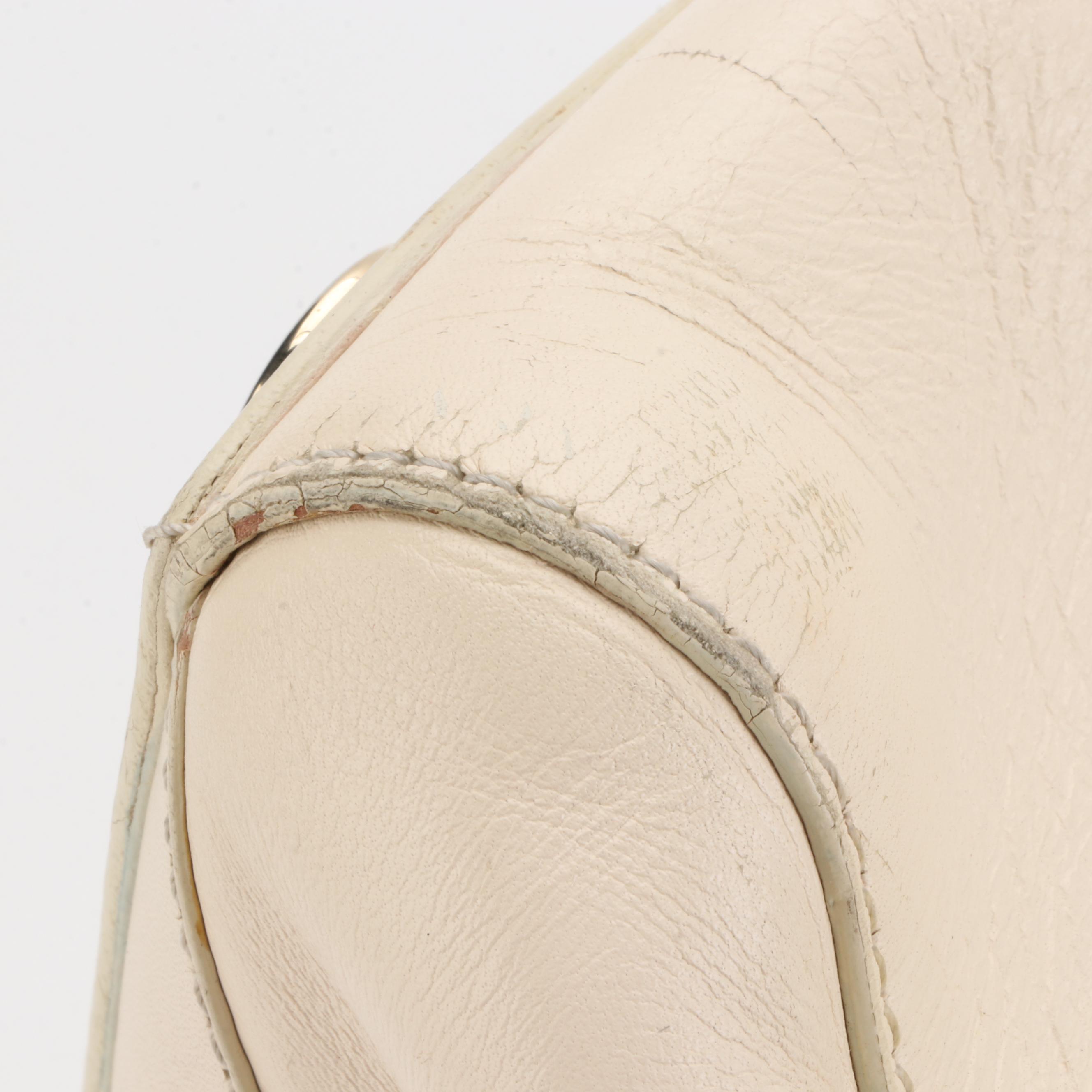 Jimmy Choo Loop-Handle Shoulder Bag in Ivory Calfskin Leather