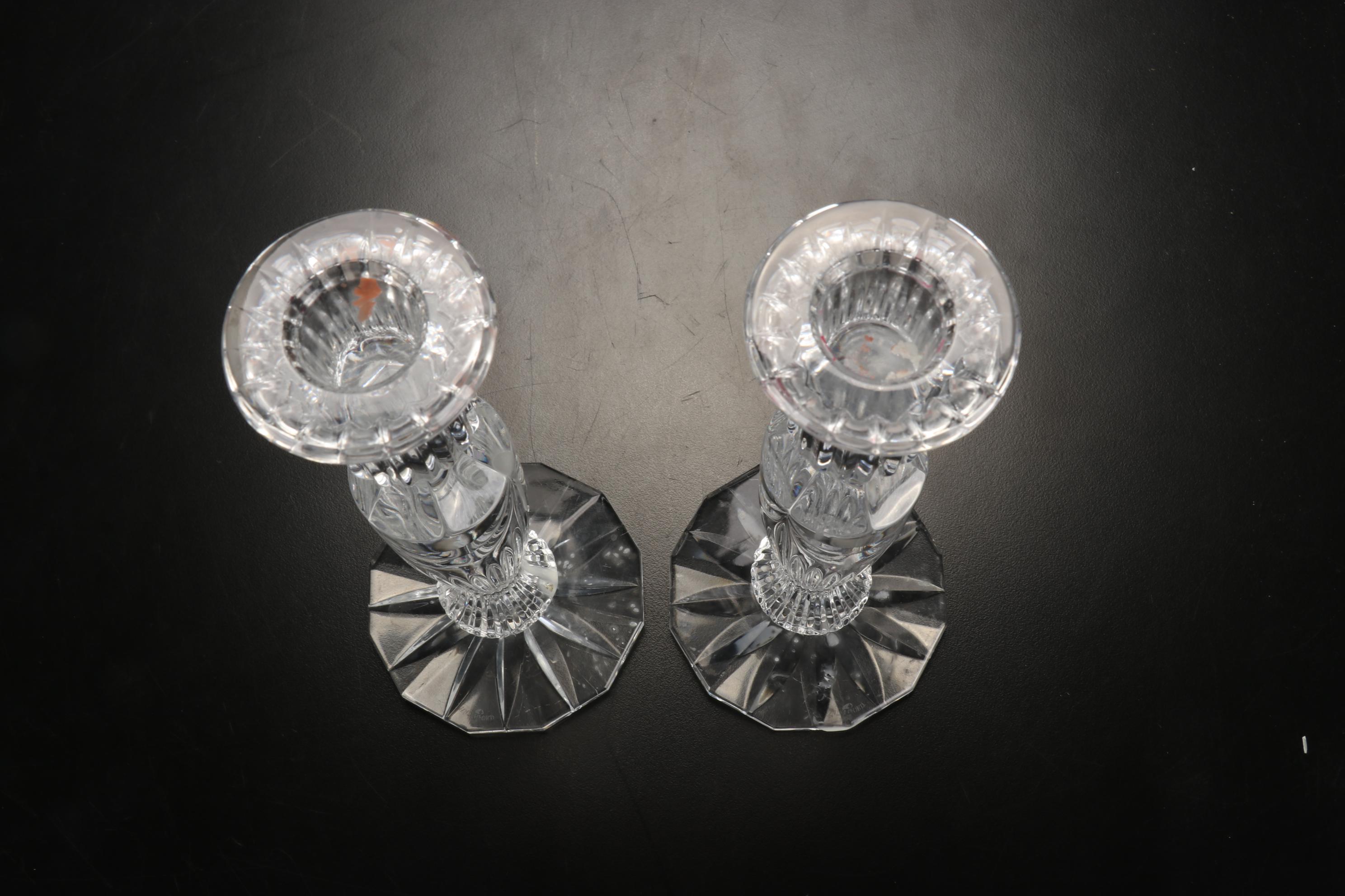 Waterford Crystal Candlesticks and Frame with Marquis Vanity Accessories