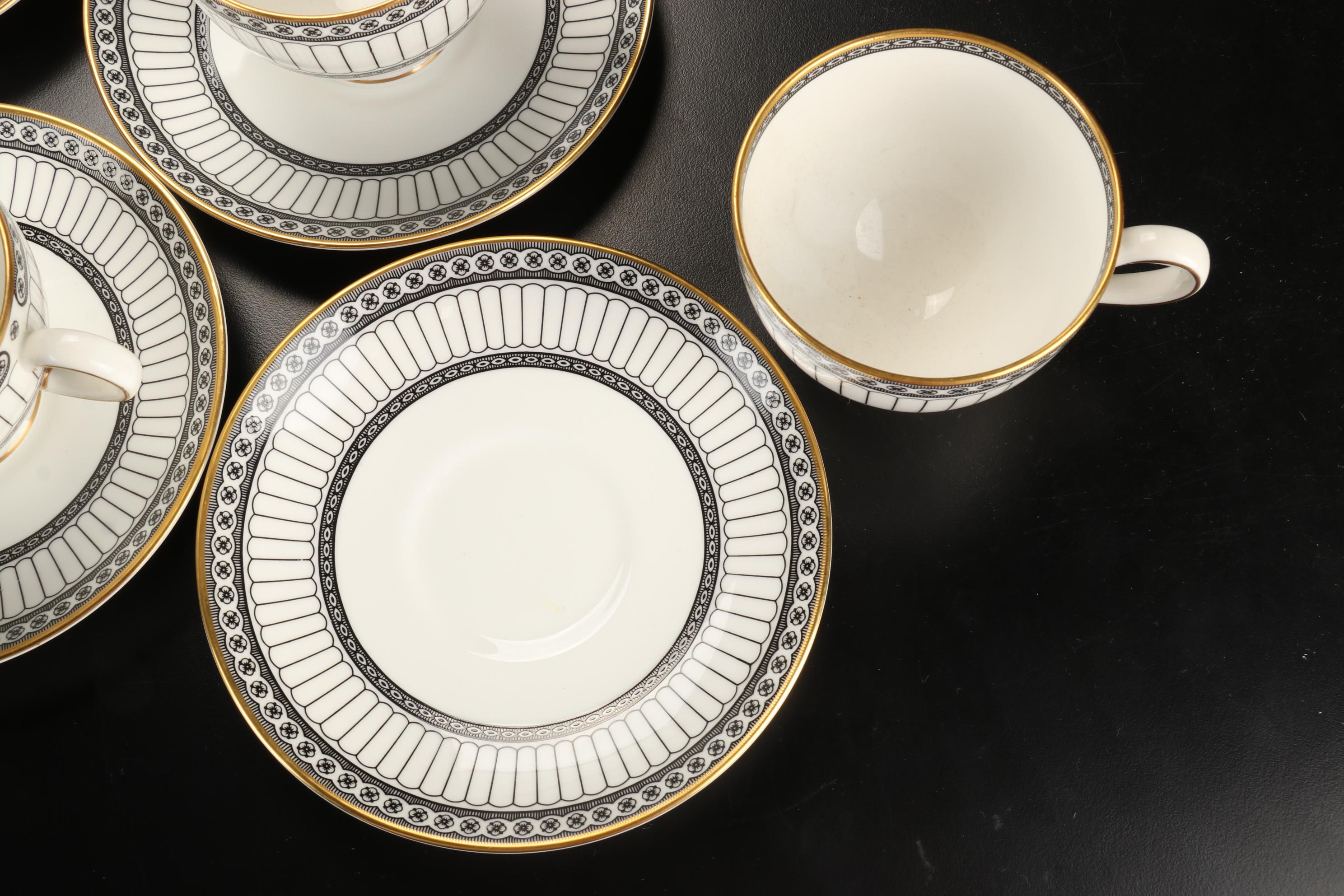 Wedgwood English Bone China "Colonnade Black" Dinnerware, 1960-2004