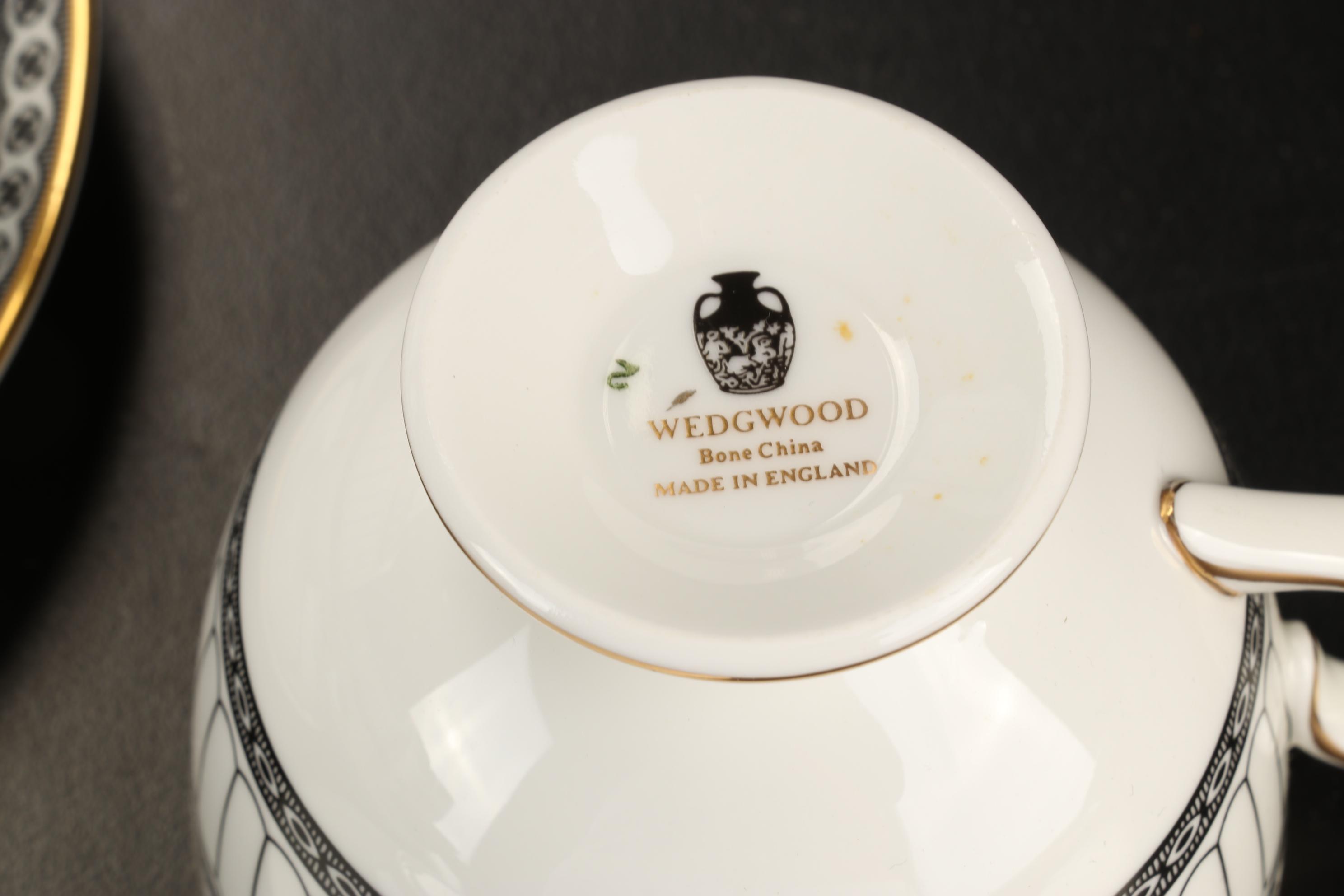 Wedgwood English Bone China "Colonnade Black" Dinnerware, 1960-2004