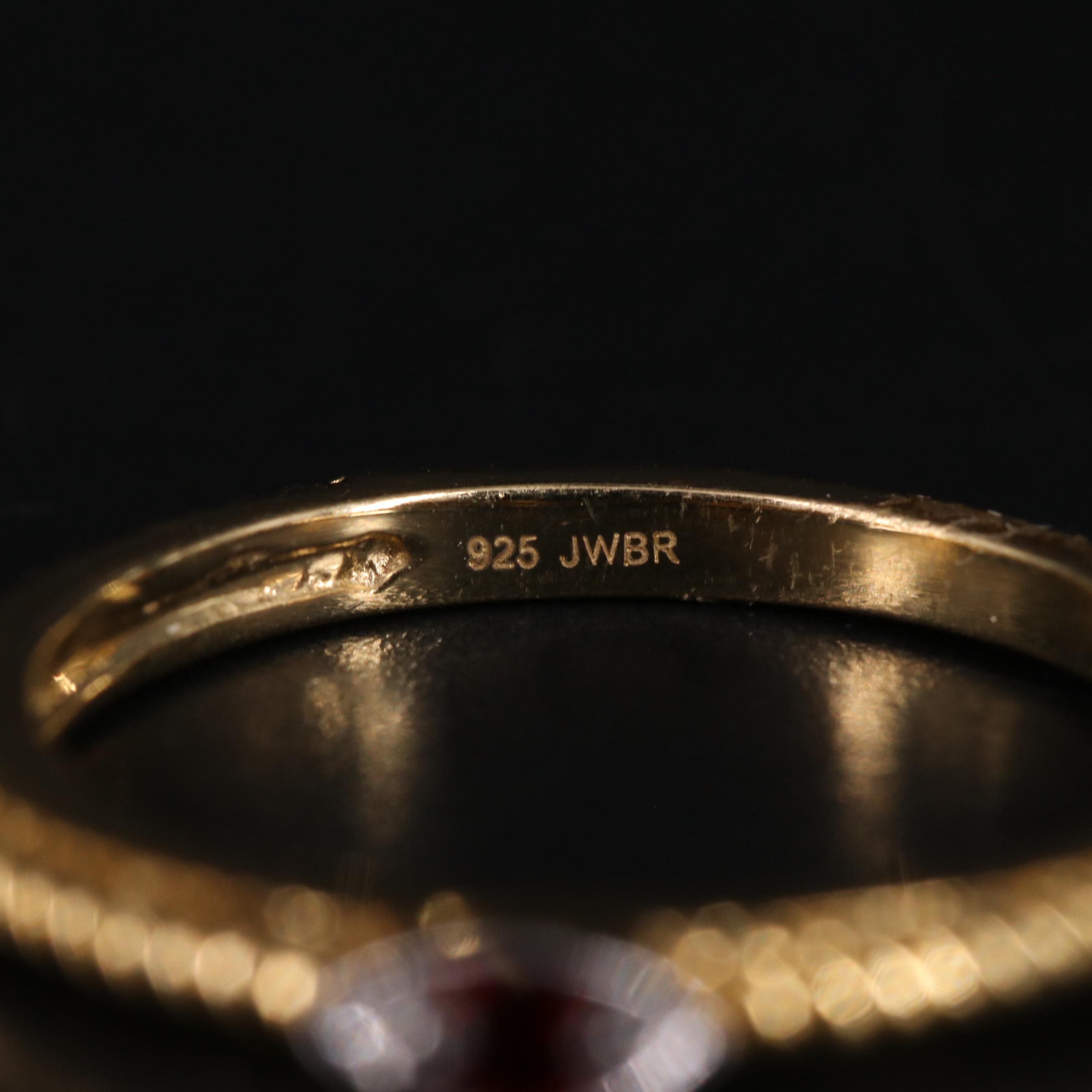 Sterling Silver Garnet, Topaz and Diamond Stacking Rings