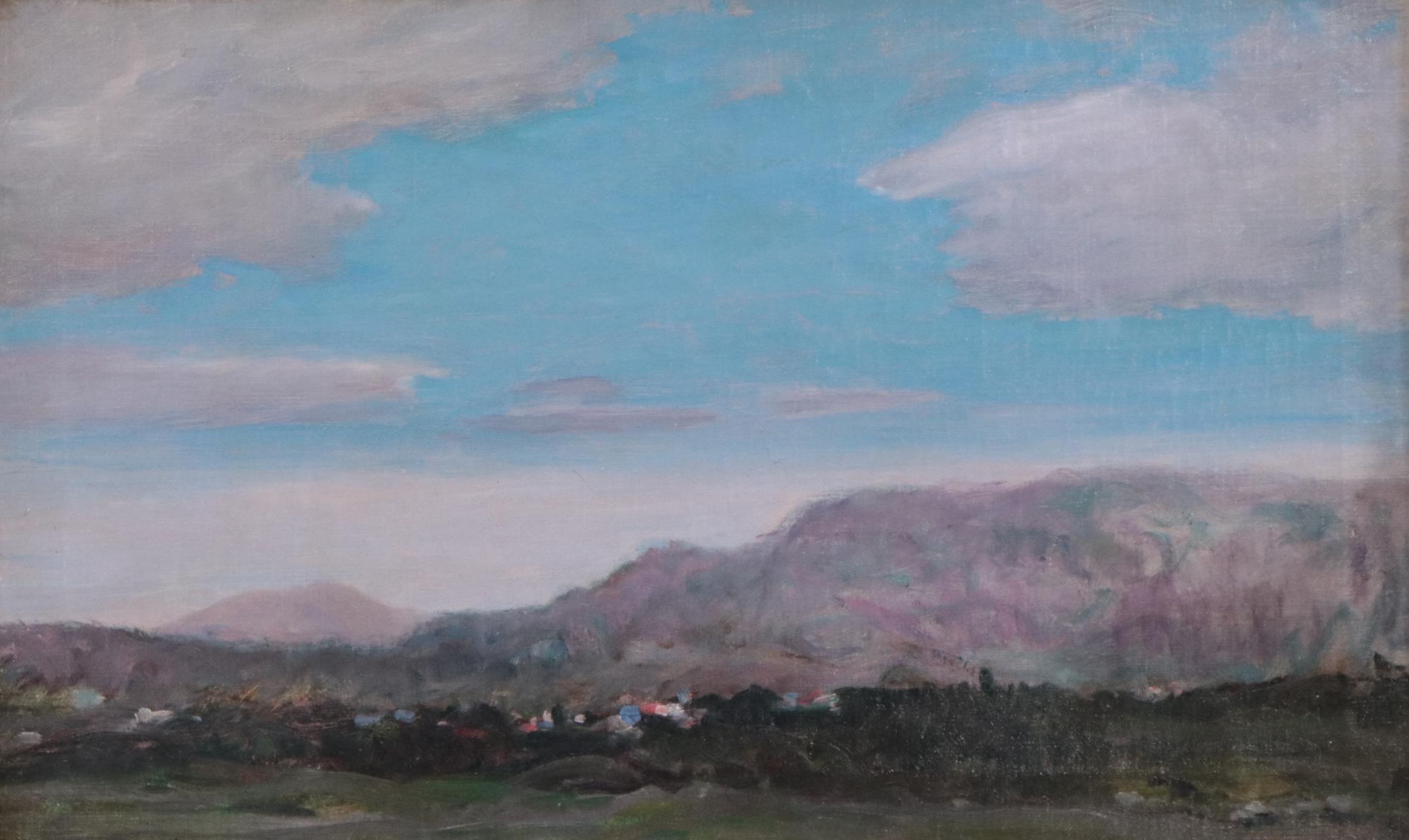 Lewis Henry Meakin Mountain Landscape Study Oil Painting