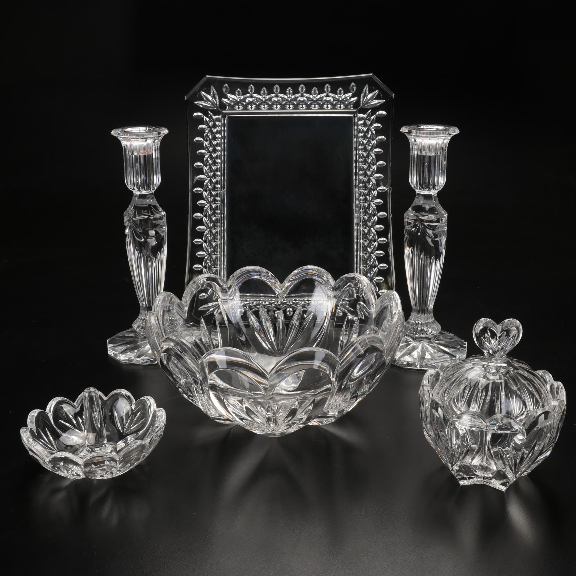 Waterford Crystal Candlesticks and Frame with Marquis Vanity Accessories