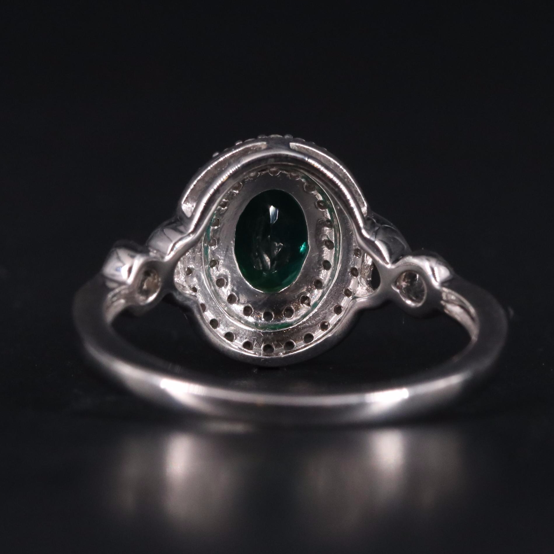 Sterling Silver Emerald and Sapphire Ring