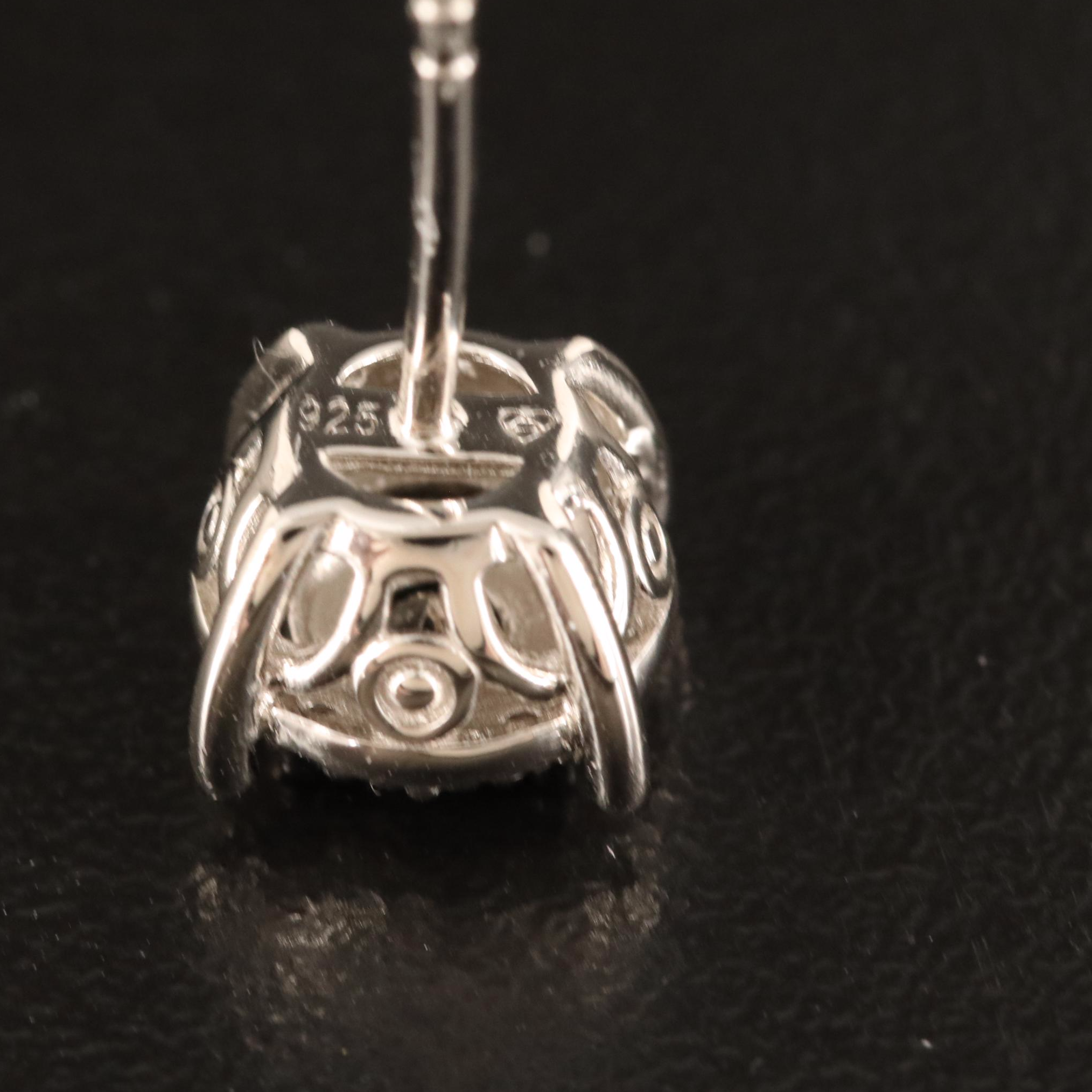 Sterling Diamond Stud Earrings