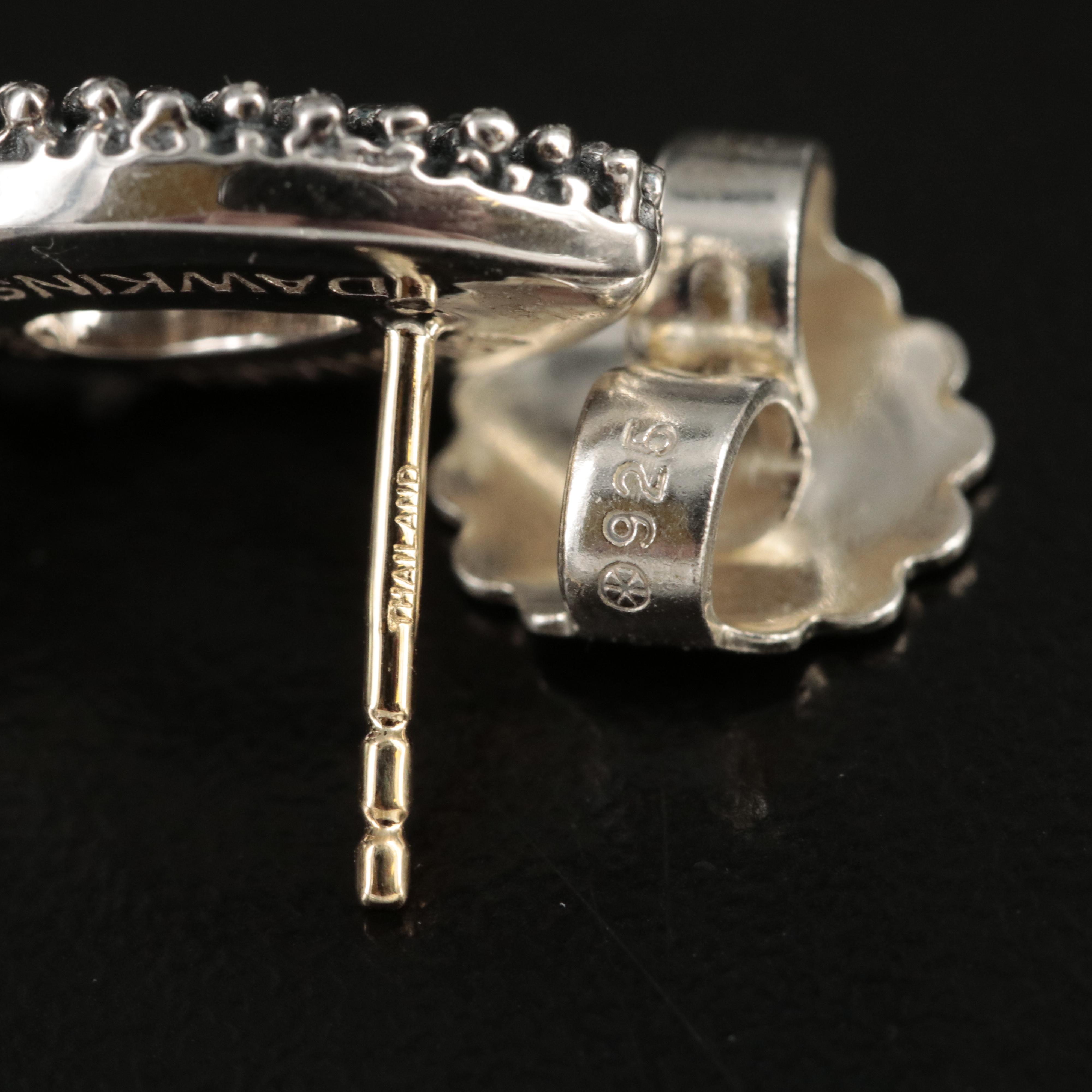 Michael Dawkins Sterling Pearl and Granulated Earrings