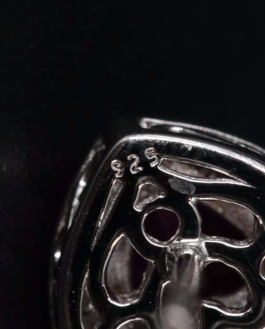 Sterling Silver Ruby and Diamond Earrings