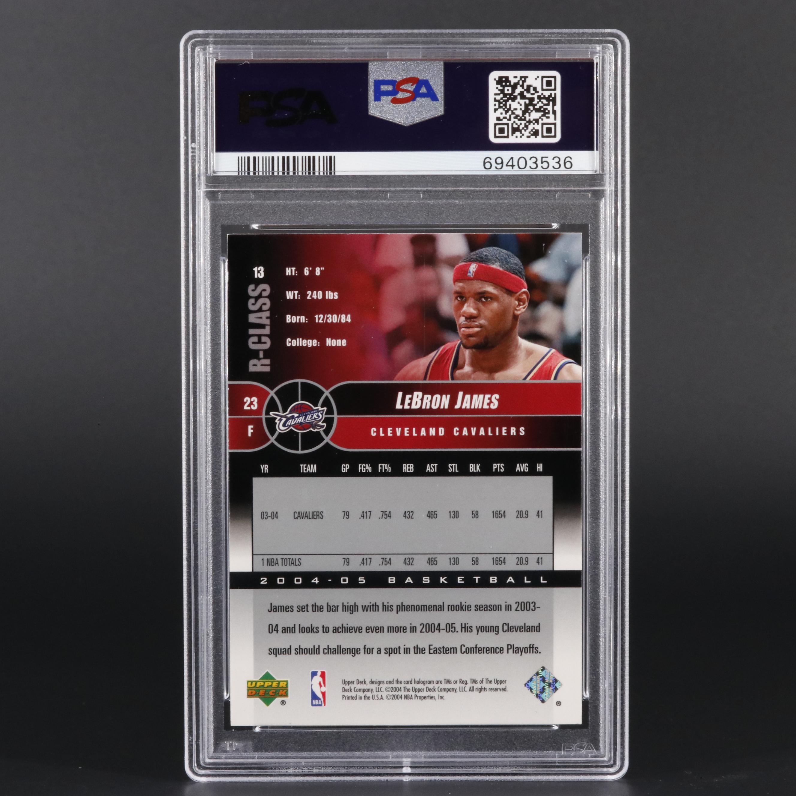 2004 Upper Deck Rookie Class #13 LeBron James Graded PSA 9 Mint Card