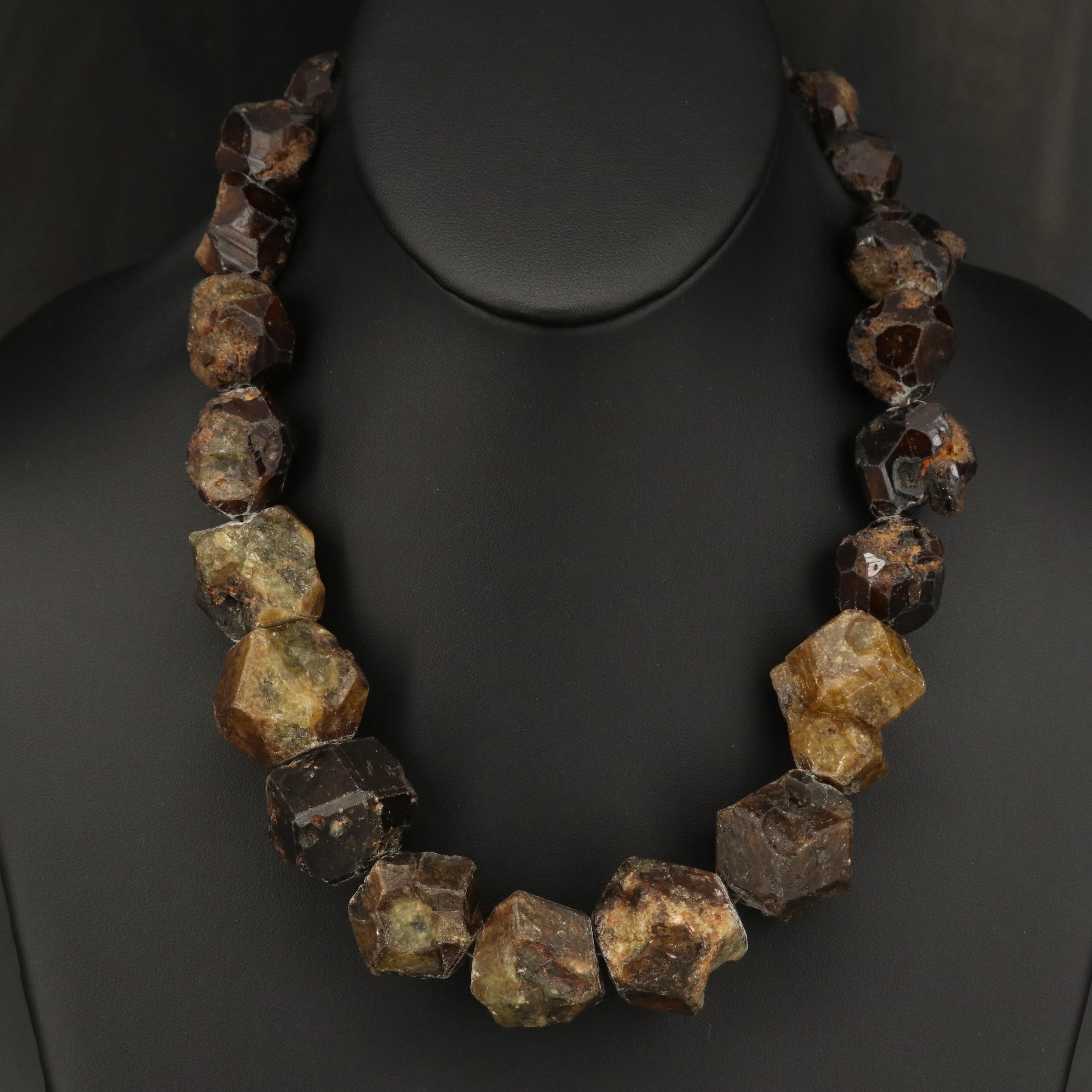 Garnet Necklace with Sterling Clasp