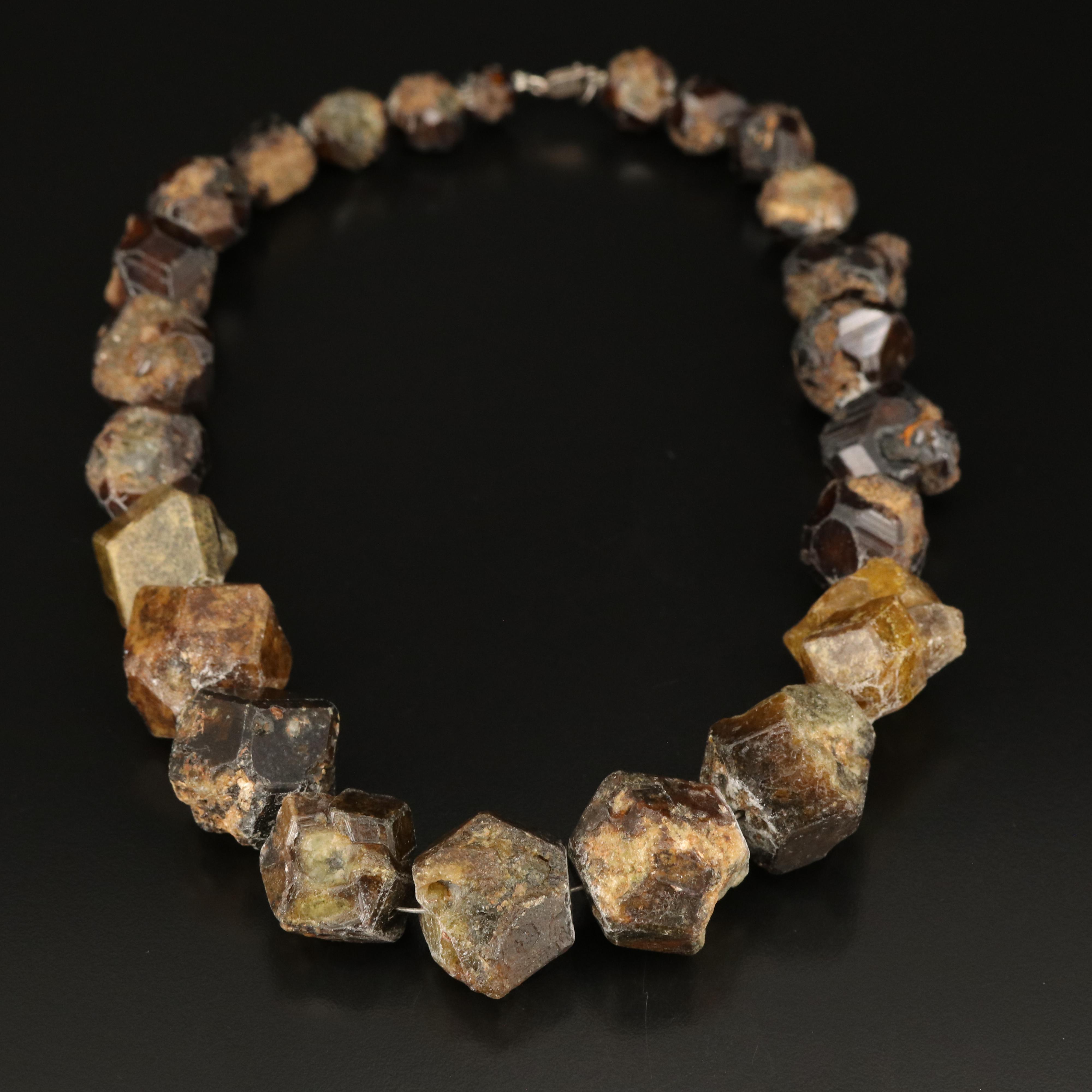 Garnet Necklace with Sterling Clasp