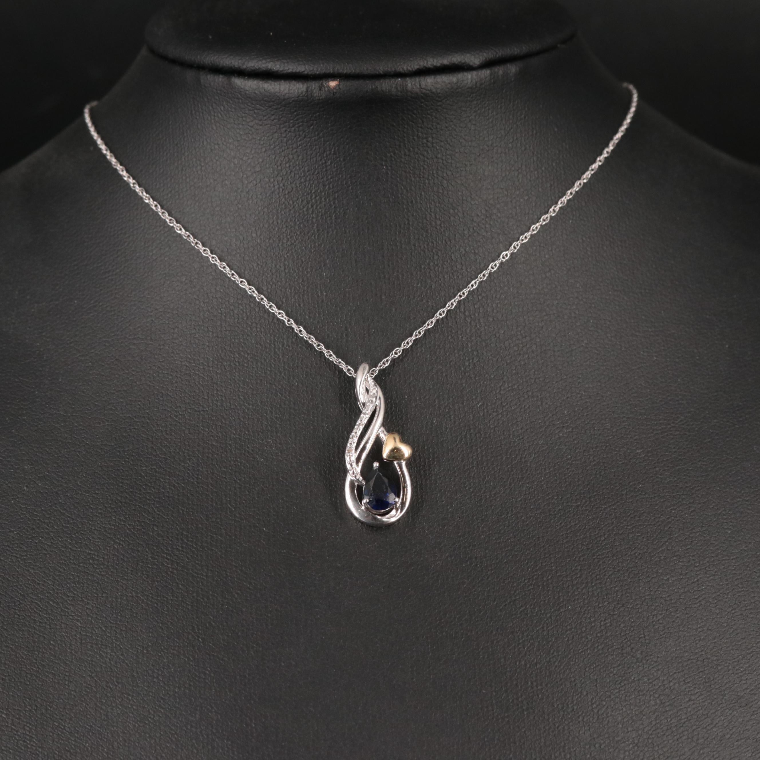 Sterling Silver Sapphire Necklace