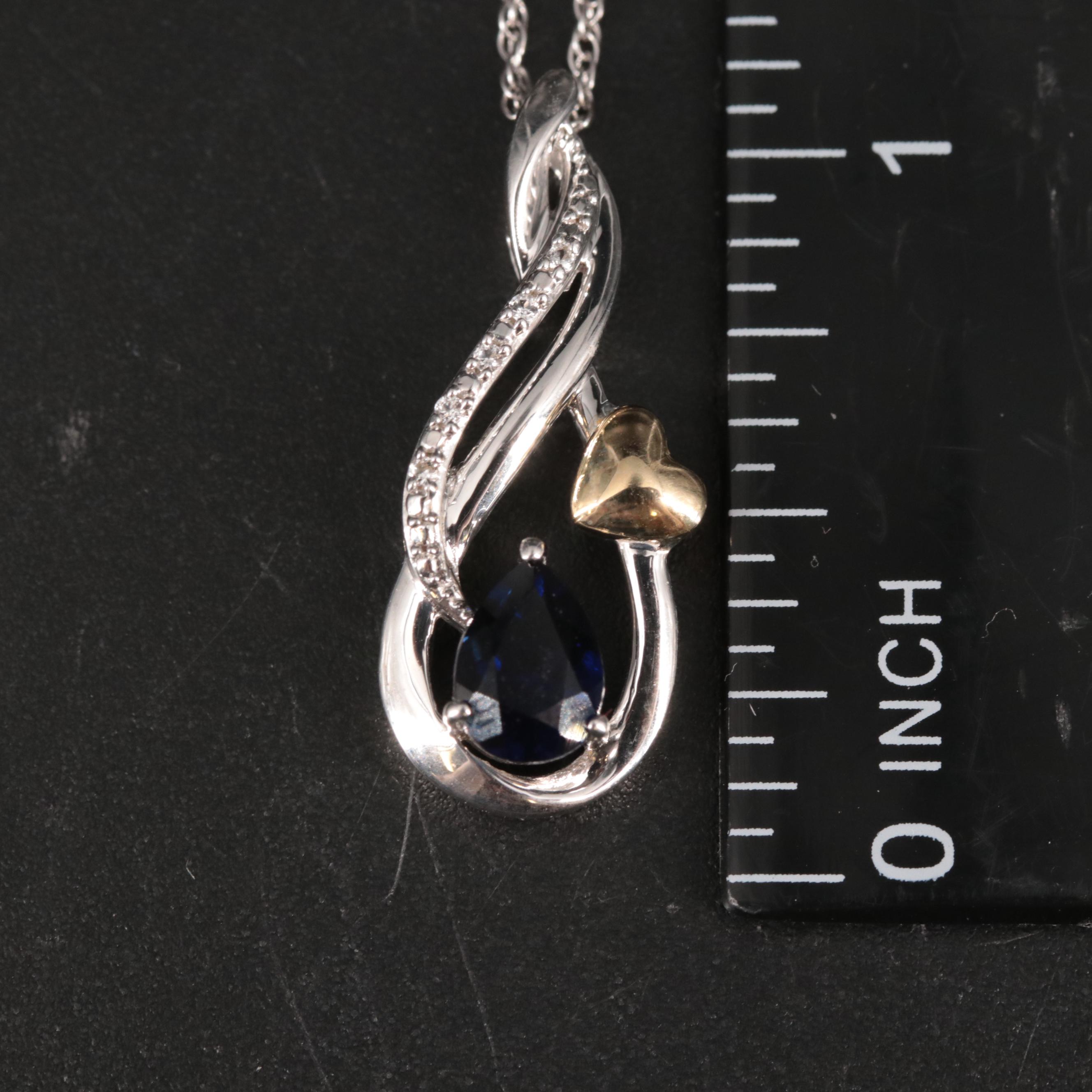 Sterling Silver Sapphire Necklace