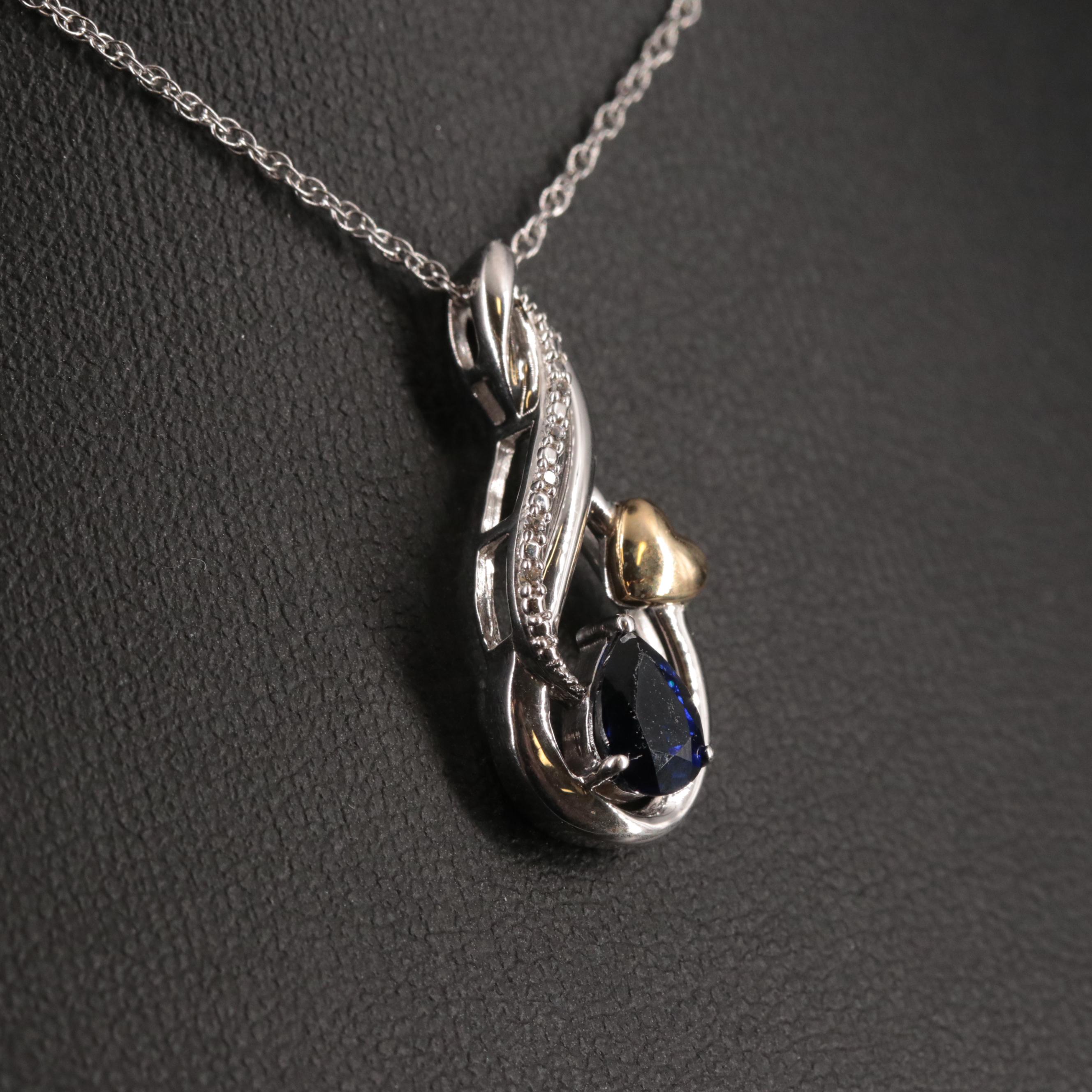 Sterling Silver Sapphire Necklace