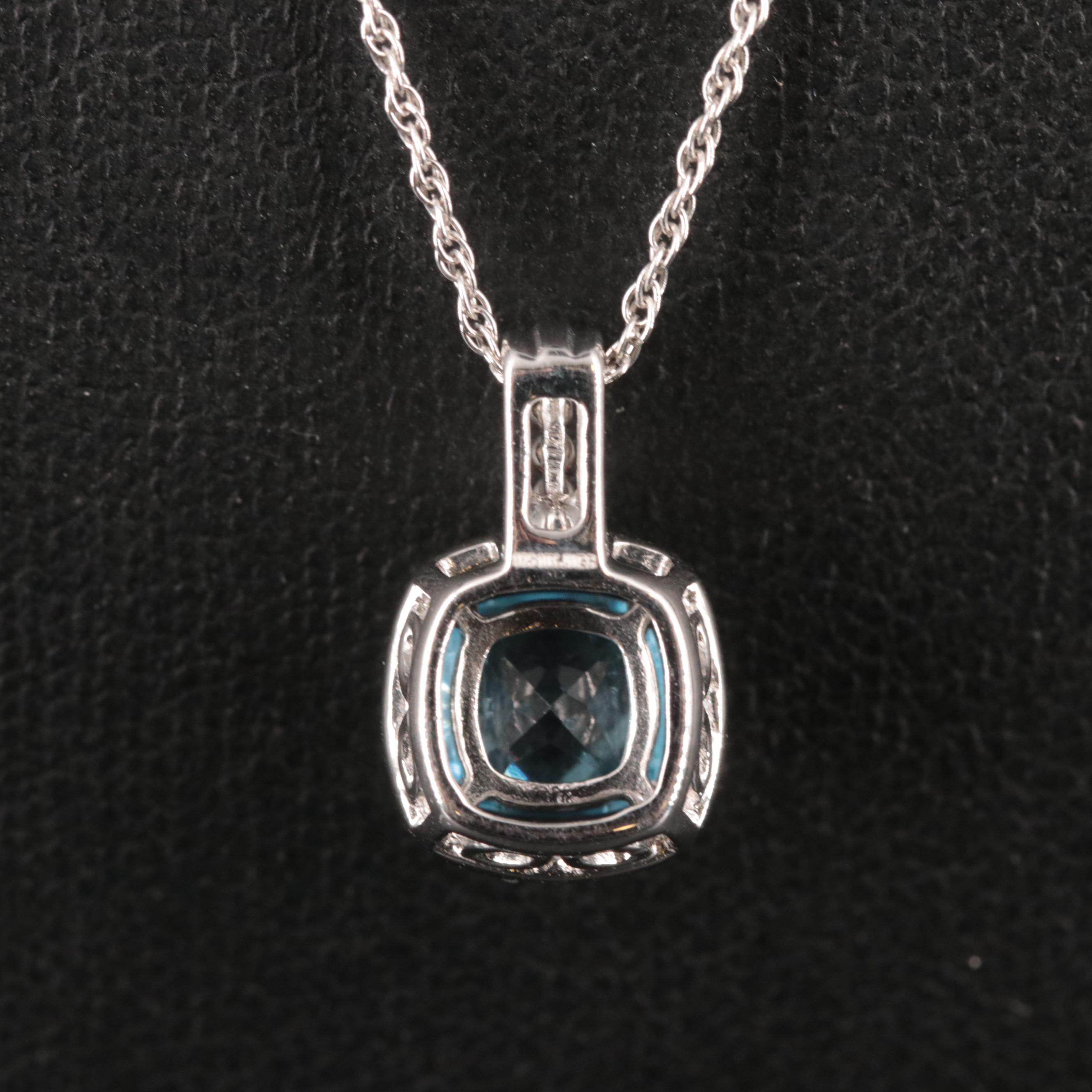 Sterling Silver Topaz and Sapphire Necklace