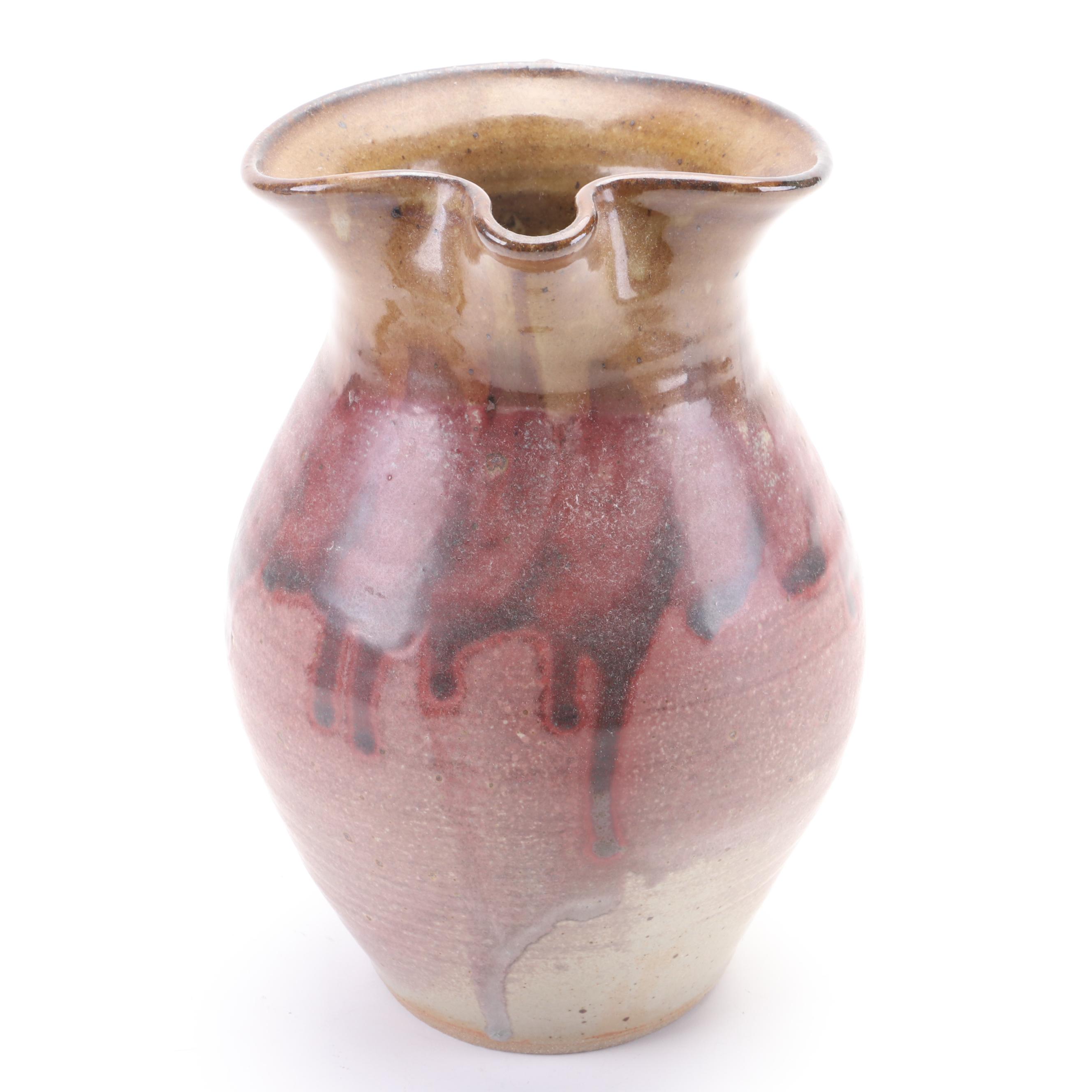 Artisan Made Stoneware Face Jug with Other Bottle Vase and Pitcher