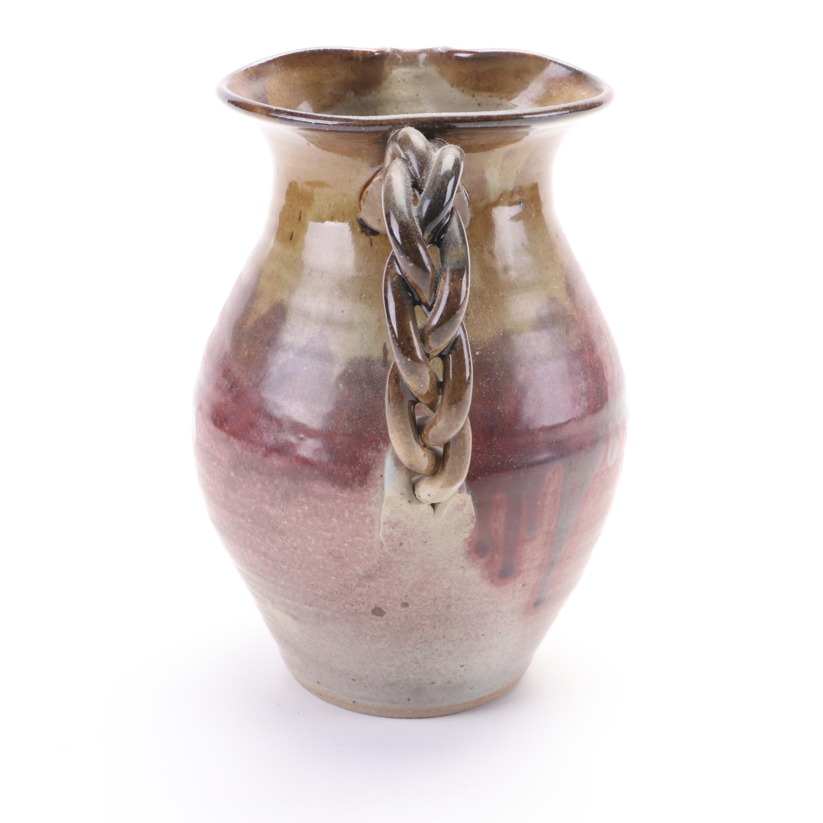 Artisan Made Stoneware Face Jug with Other Bottle Vase and Pitcher