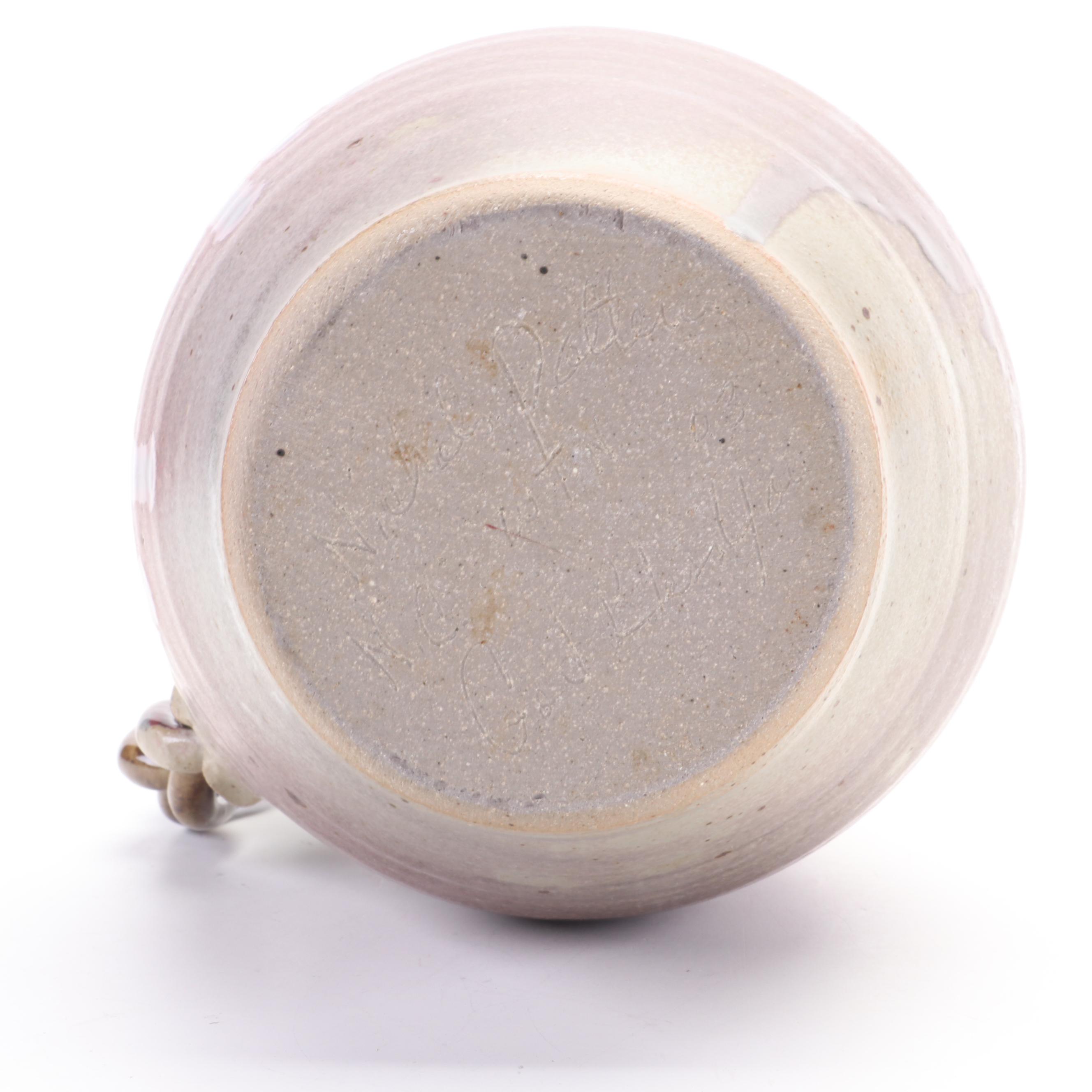 Artisan Made Stoneware Face Jug with Other Bottle Vase and Pitcher