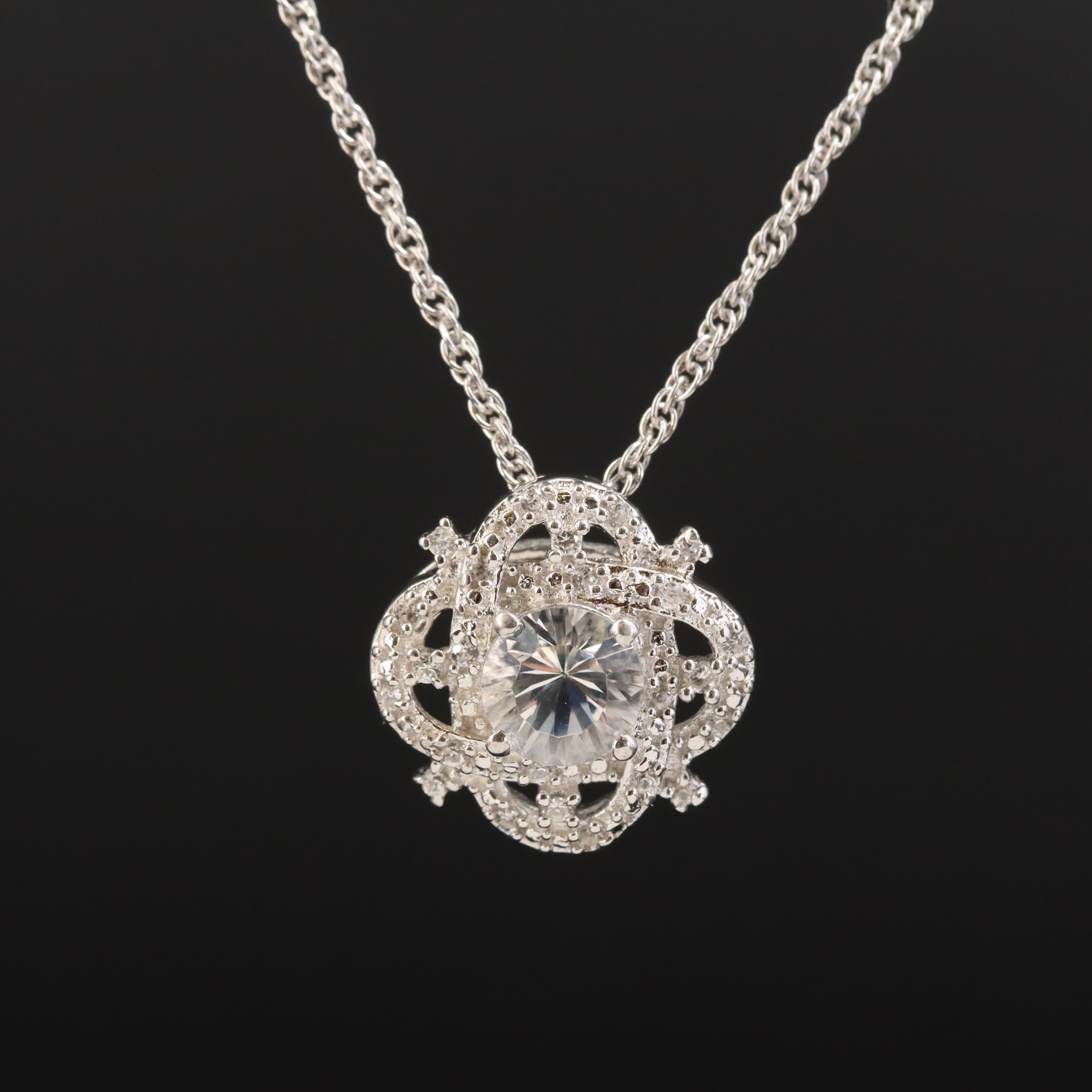 Sterling Quartz Pendant Necklace