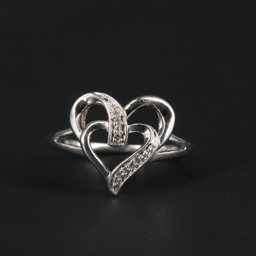 Sterling Silver Topaz Heart Ring